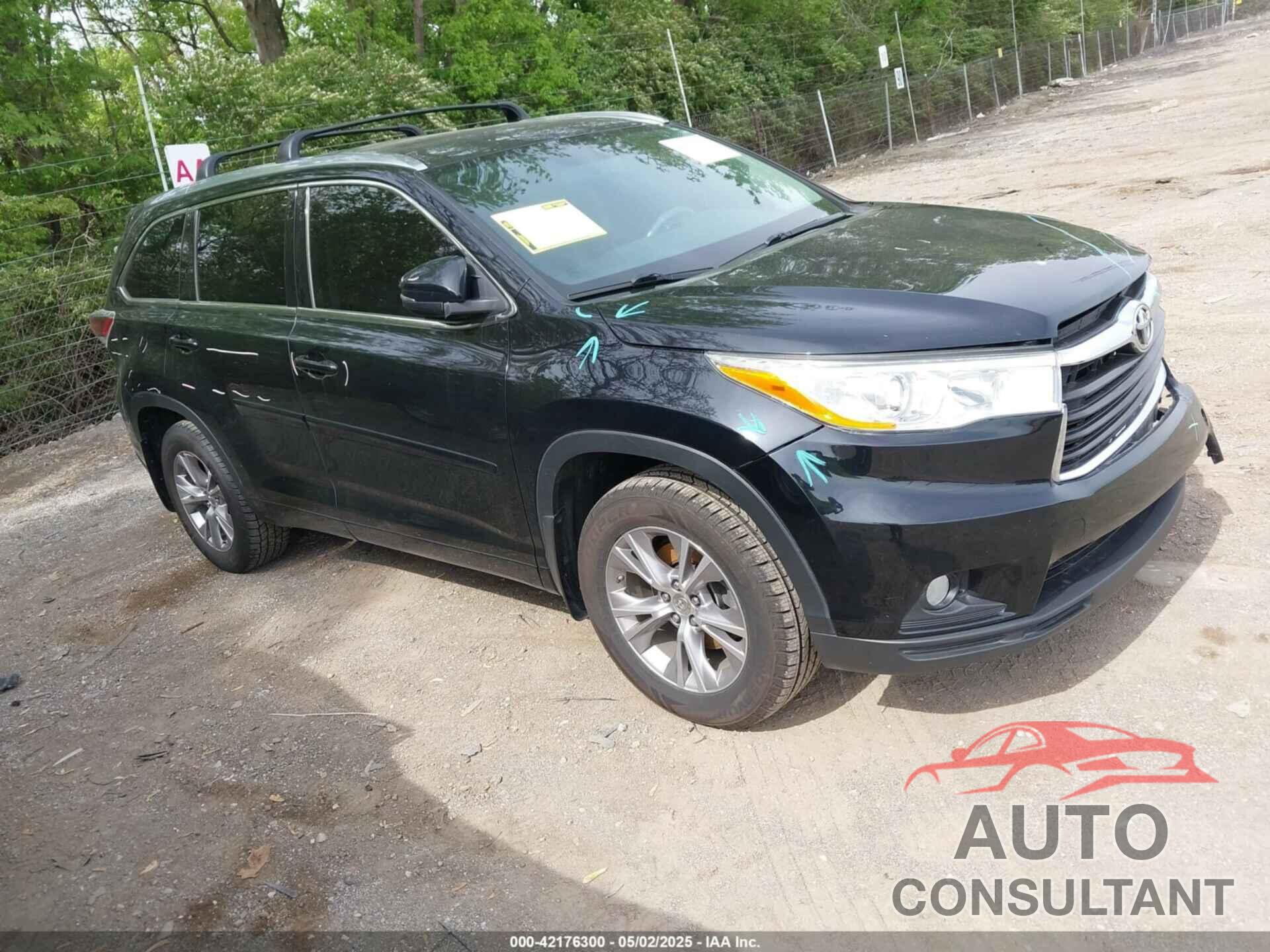 TOYOTA HIGHLANDER 2014 - 5TDJKRFH5ES038246