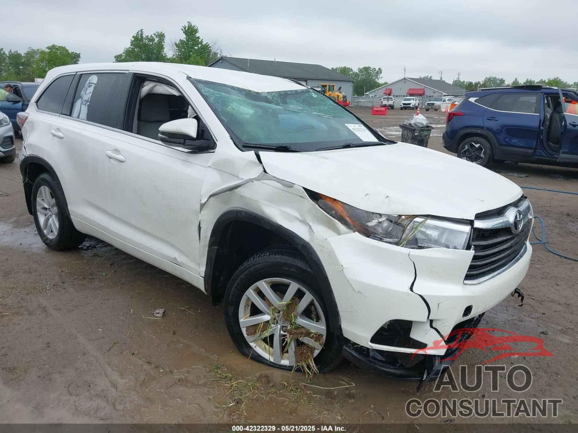 TOYOTA HIGHLANDER 2015 - 5TDBKRFHXFS140955