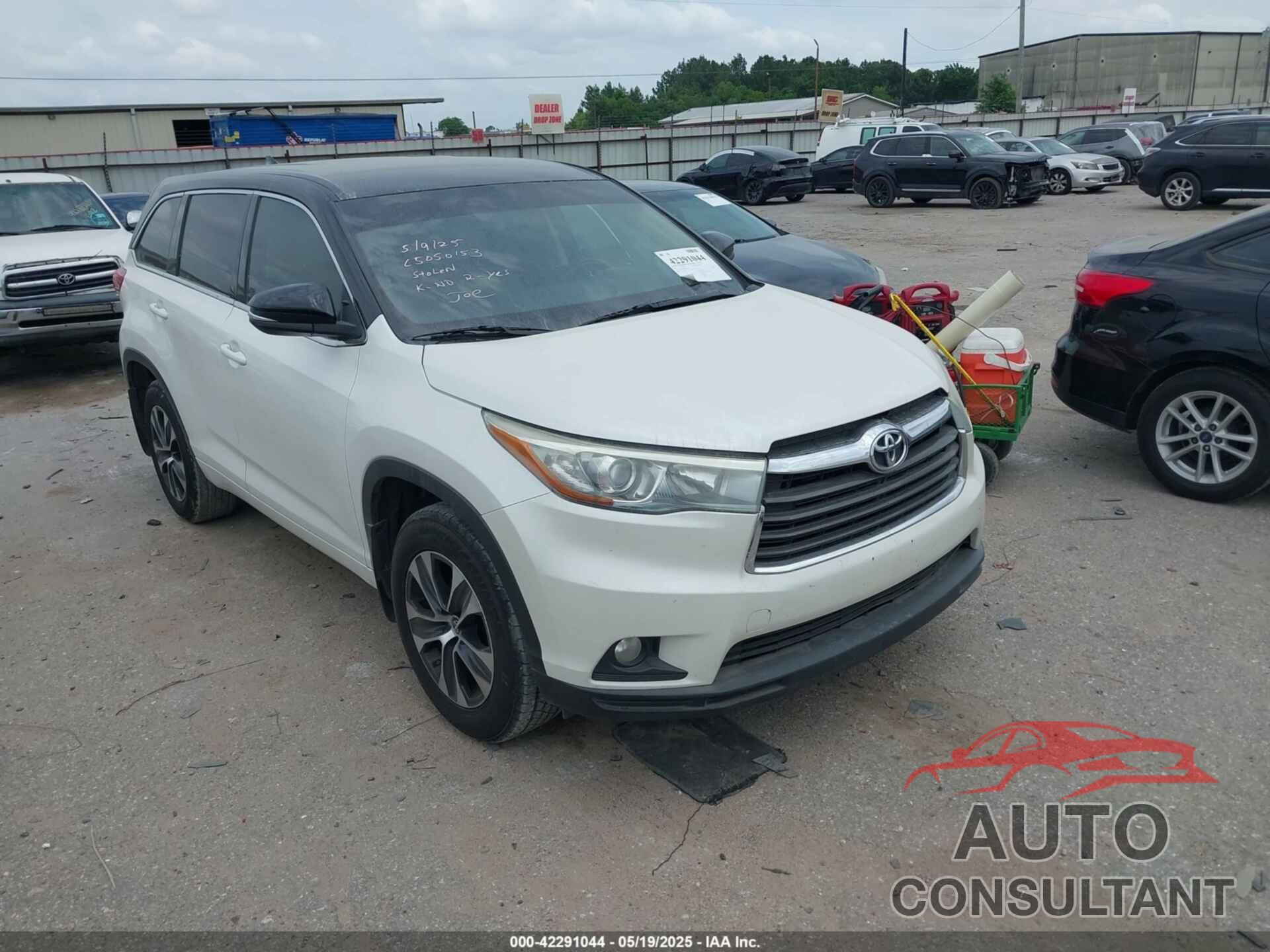 TOYOTA HIGHLANDER 2015 - 5TDZKRFH6FS095334
