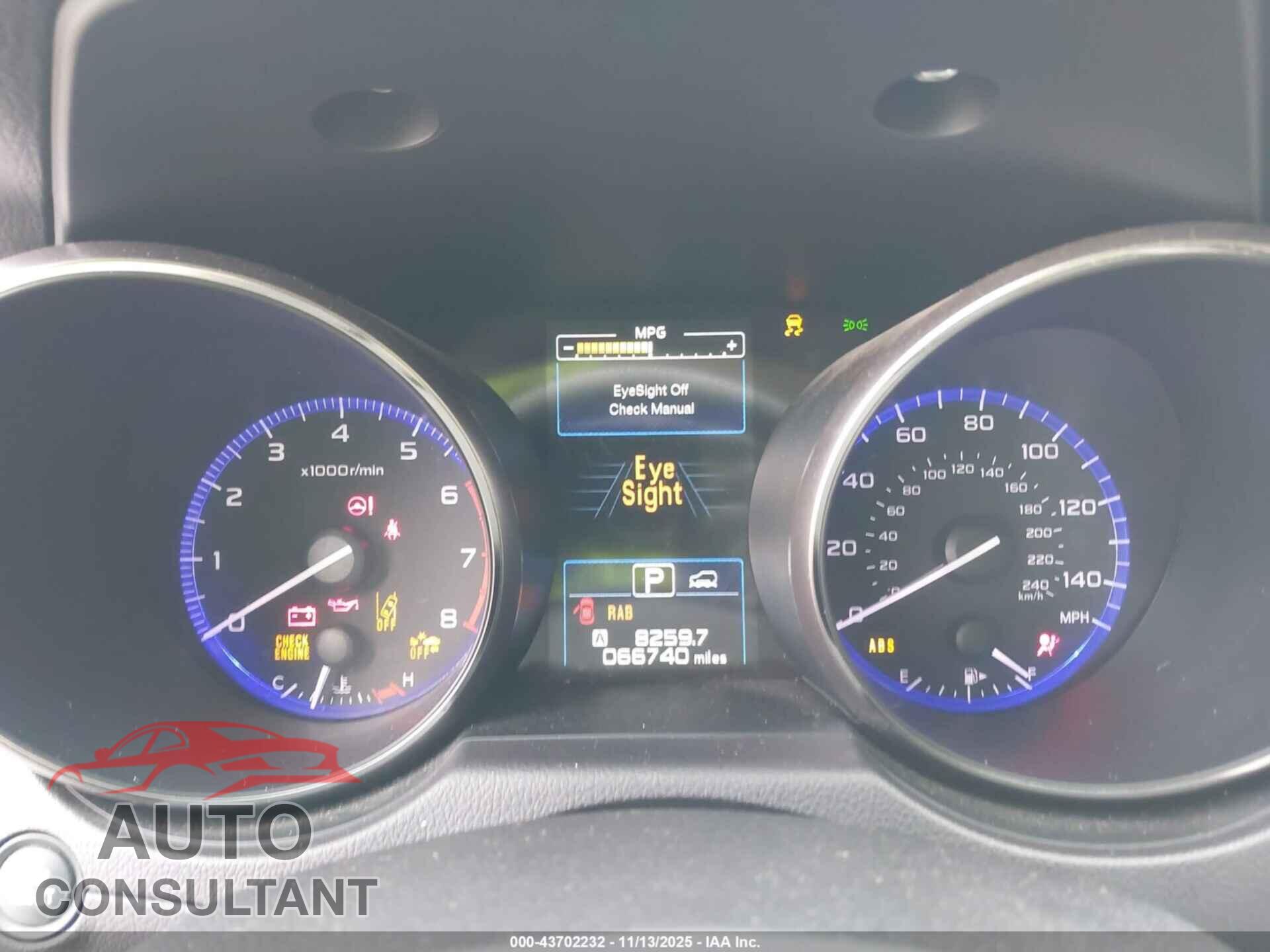 SUBARU OUTBACK 2017 - 4S4BSANC1H3336029