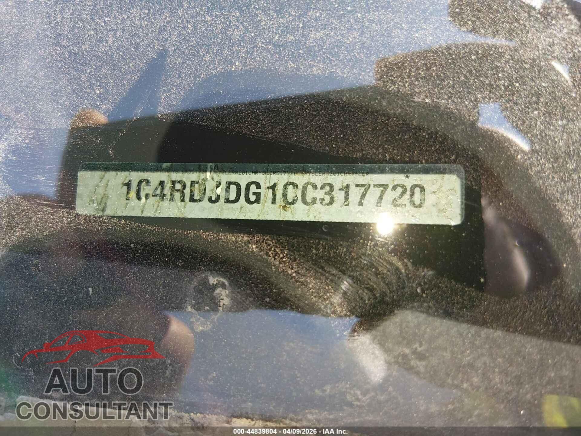 DODGE DURANGO 2012 - 1C4RDJDG1CC317720
