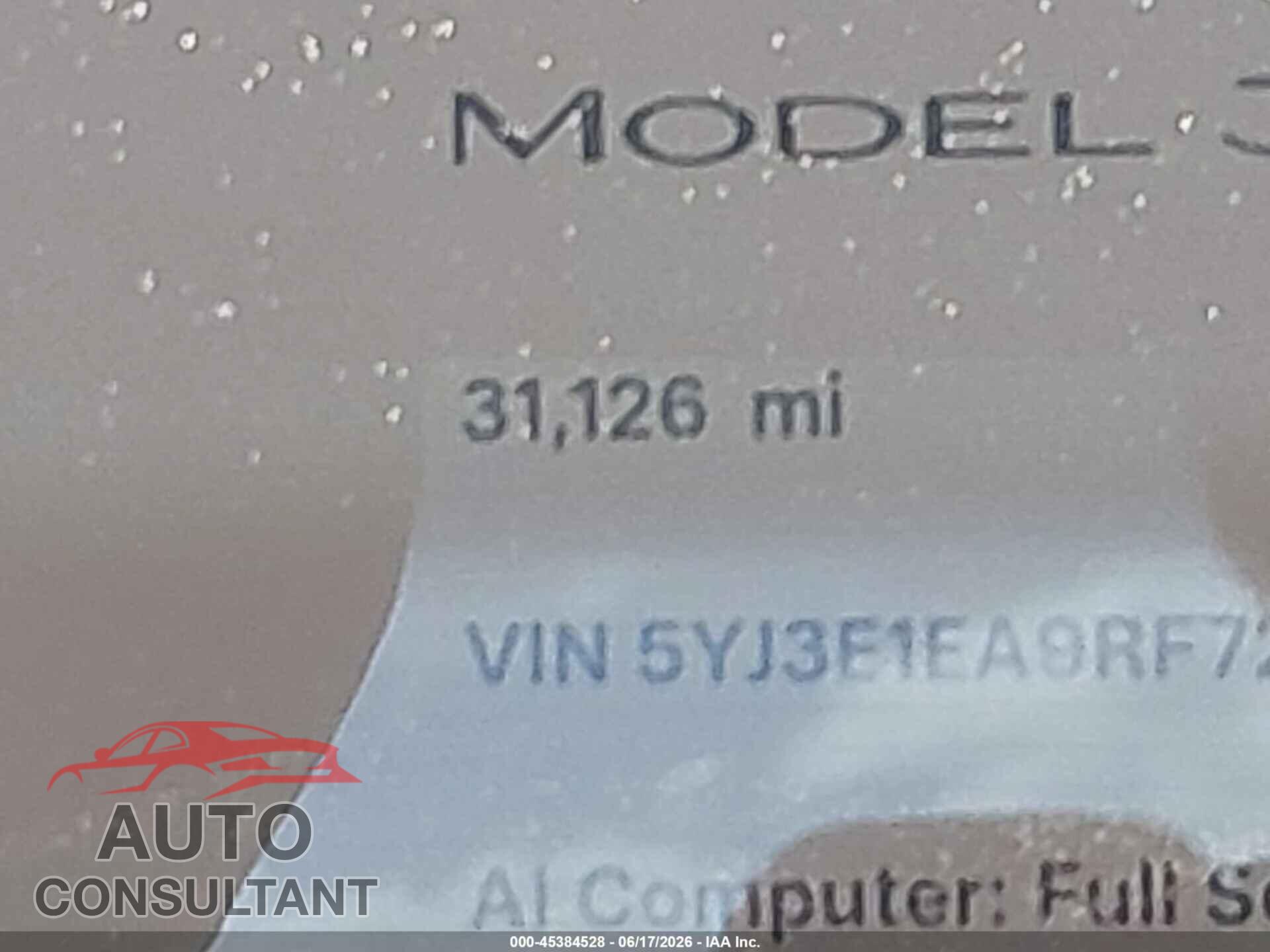 TESLA MODEL 3 2024 - 5YJ3E1EA9RF725231