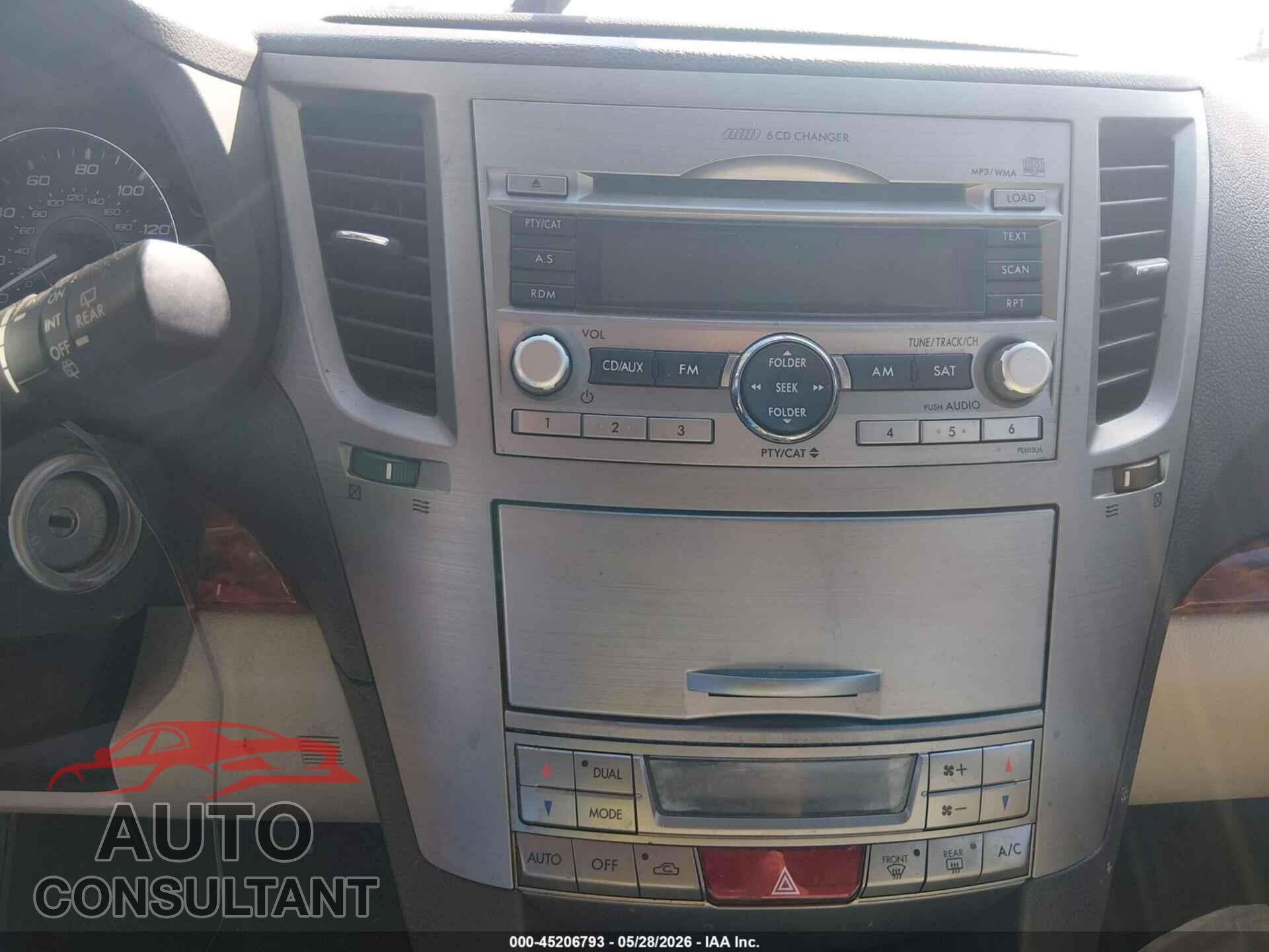 SUBARU OUTBACK 2010 - 4S4BRBKC8A3379181