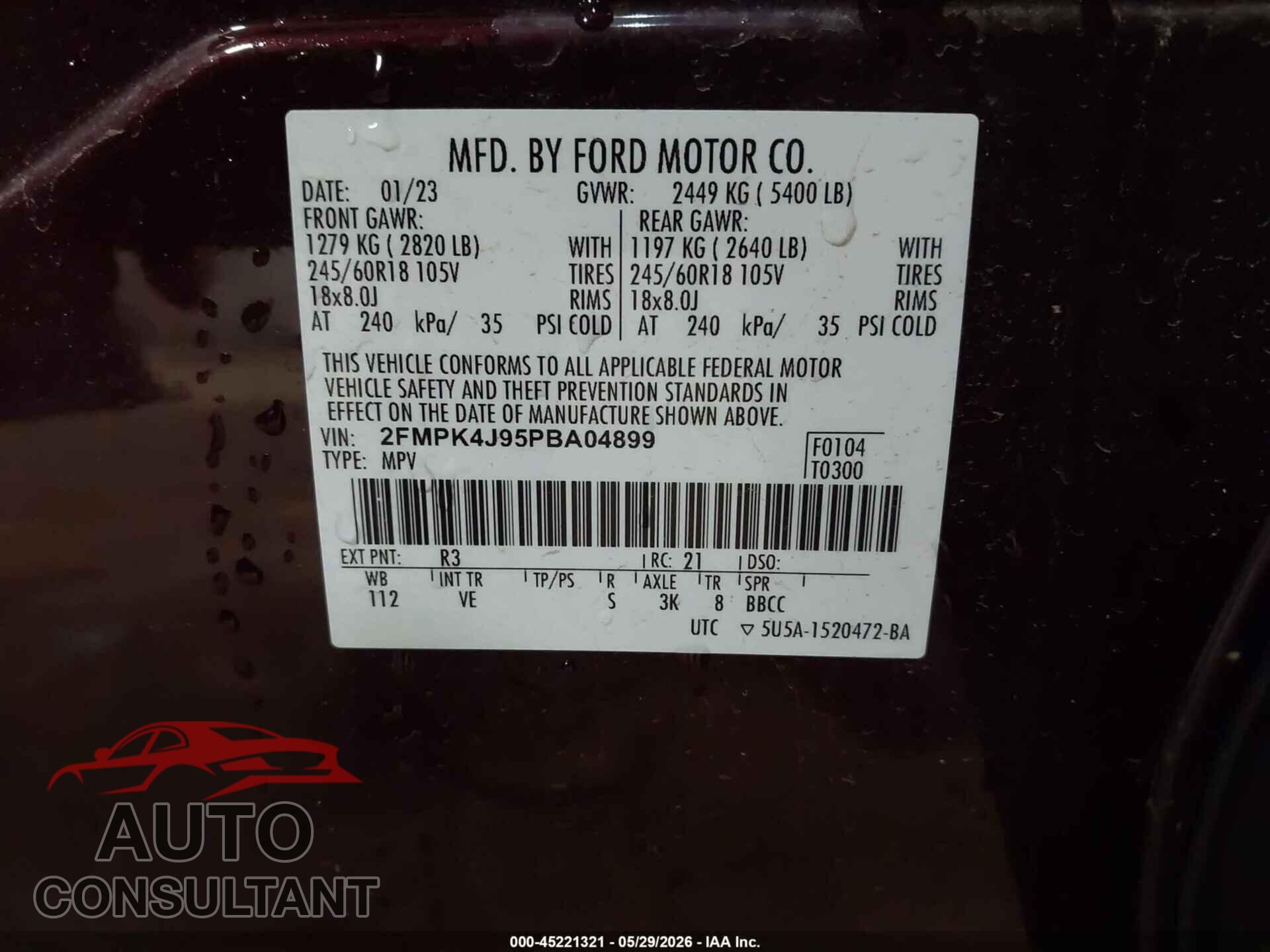 FORD EDGE 2023 - 2FMPK4J95PBA04899