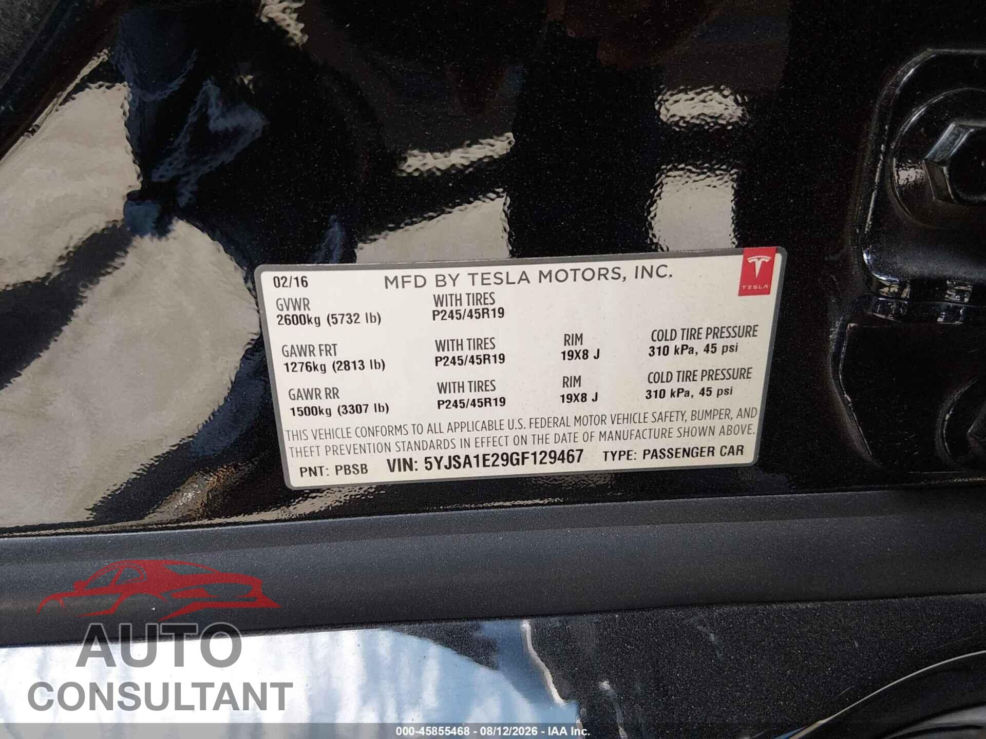 TESLA MODEL S 2016 - 5YJSA1E29GF129467