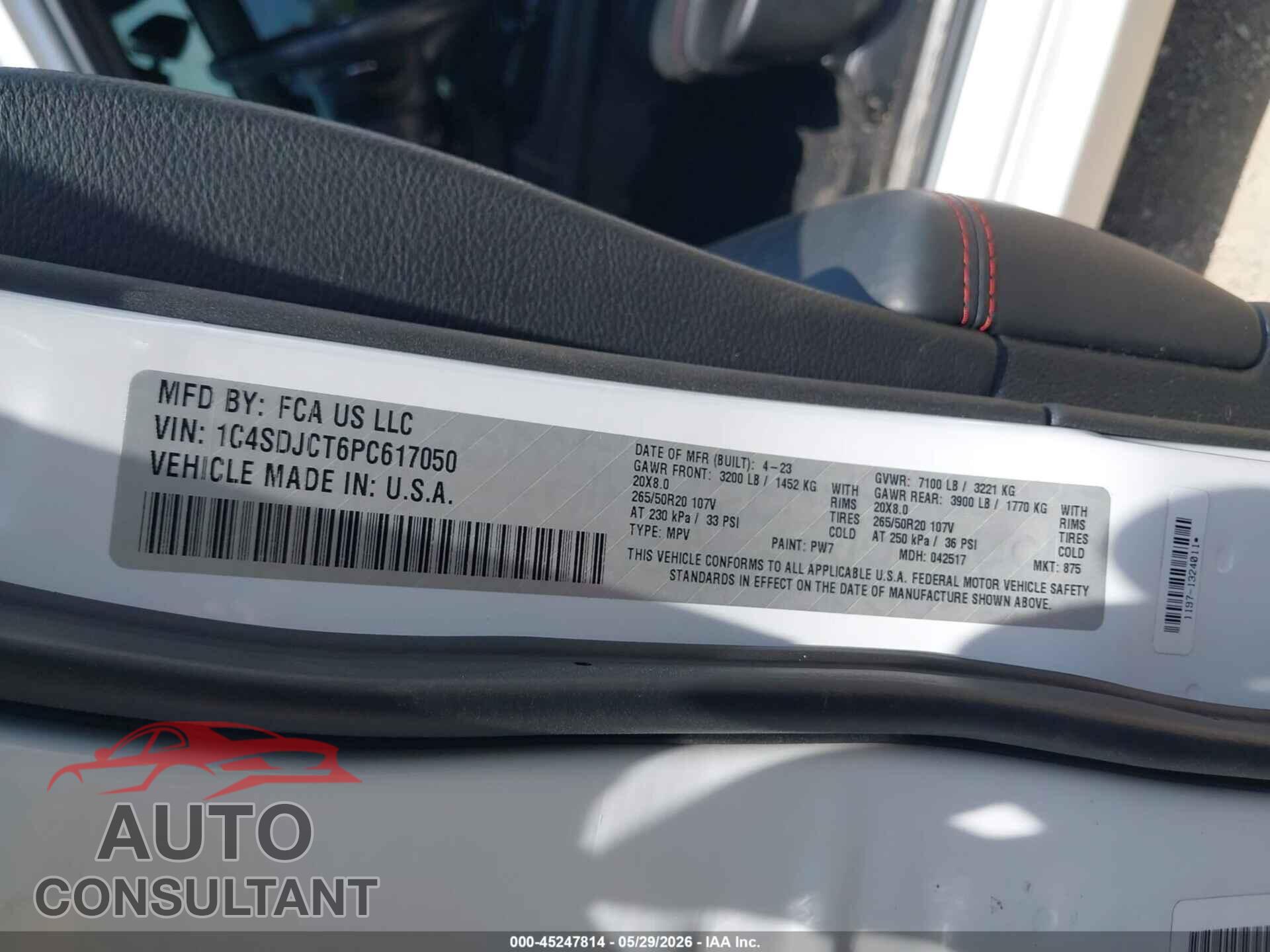 DODGE DURANGO 2023 - 1C4SDJCT6PC617050