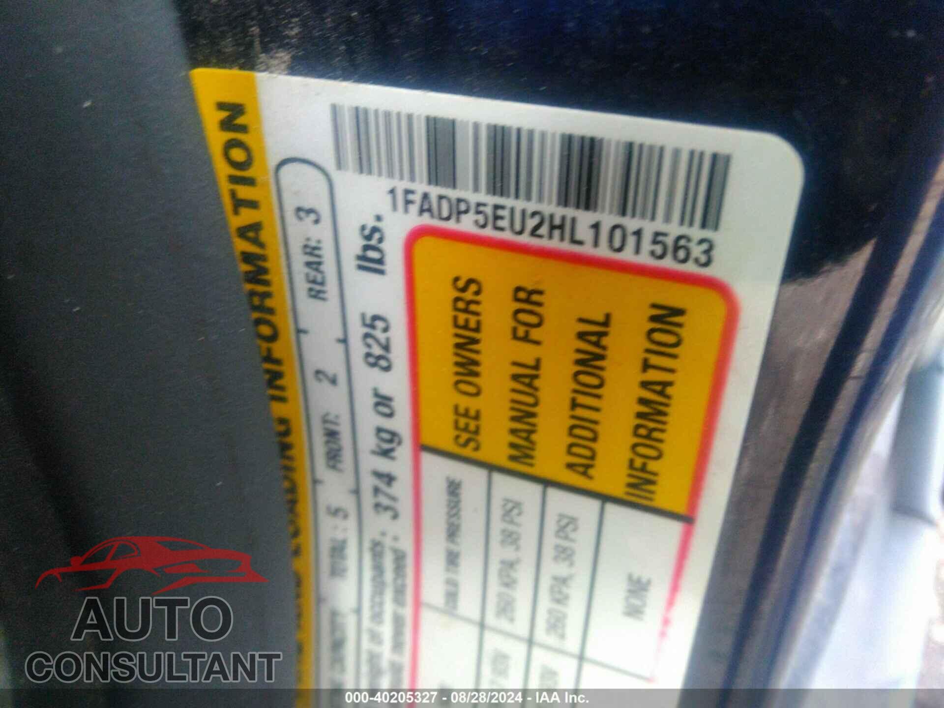 FORD C-MAX ENERGI 2017 - 1FADP5EU2HL101563