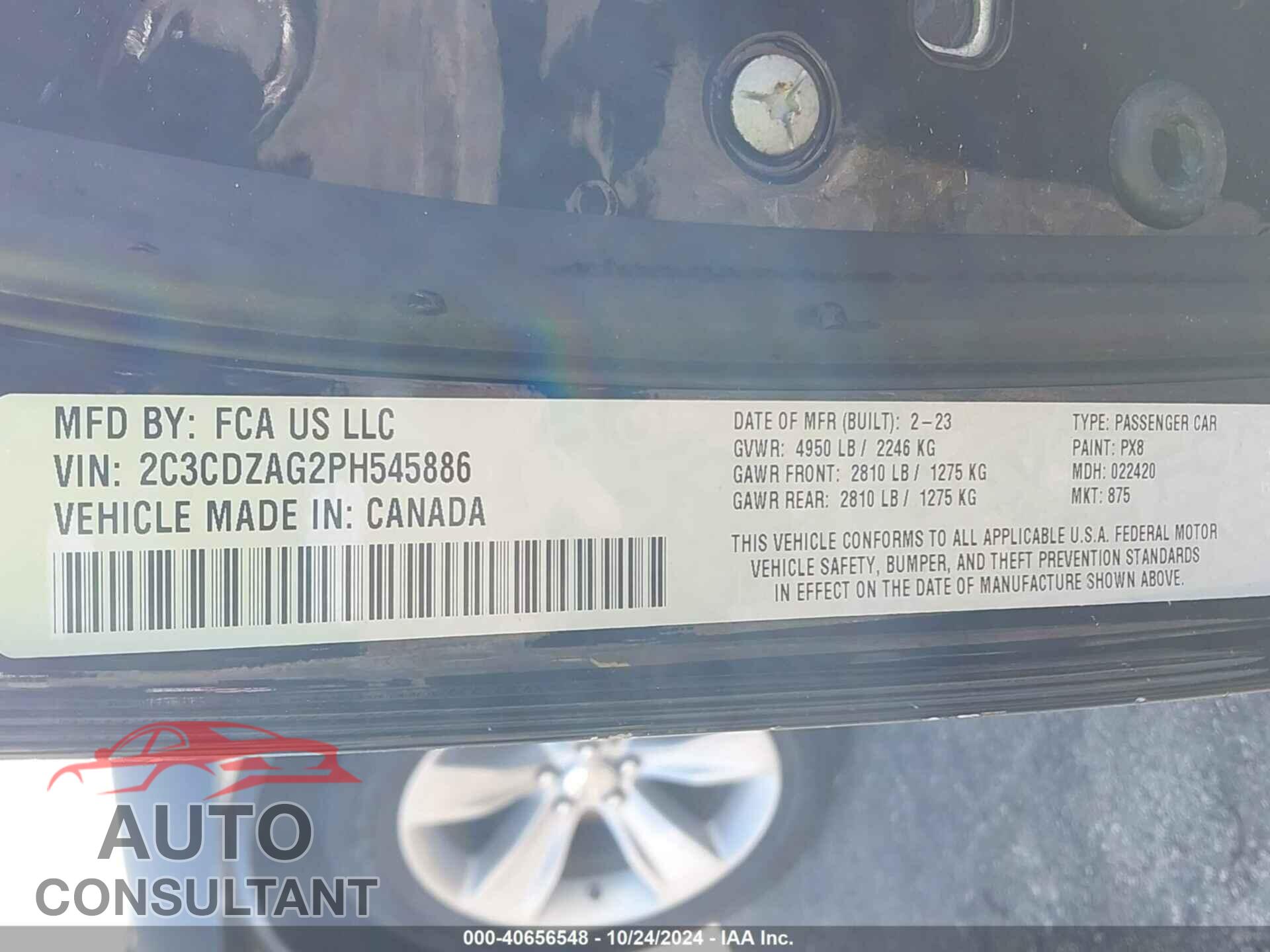 DODGE CHALLENGER 2023 - 2C3CDZAG2PH545886