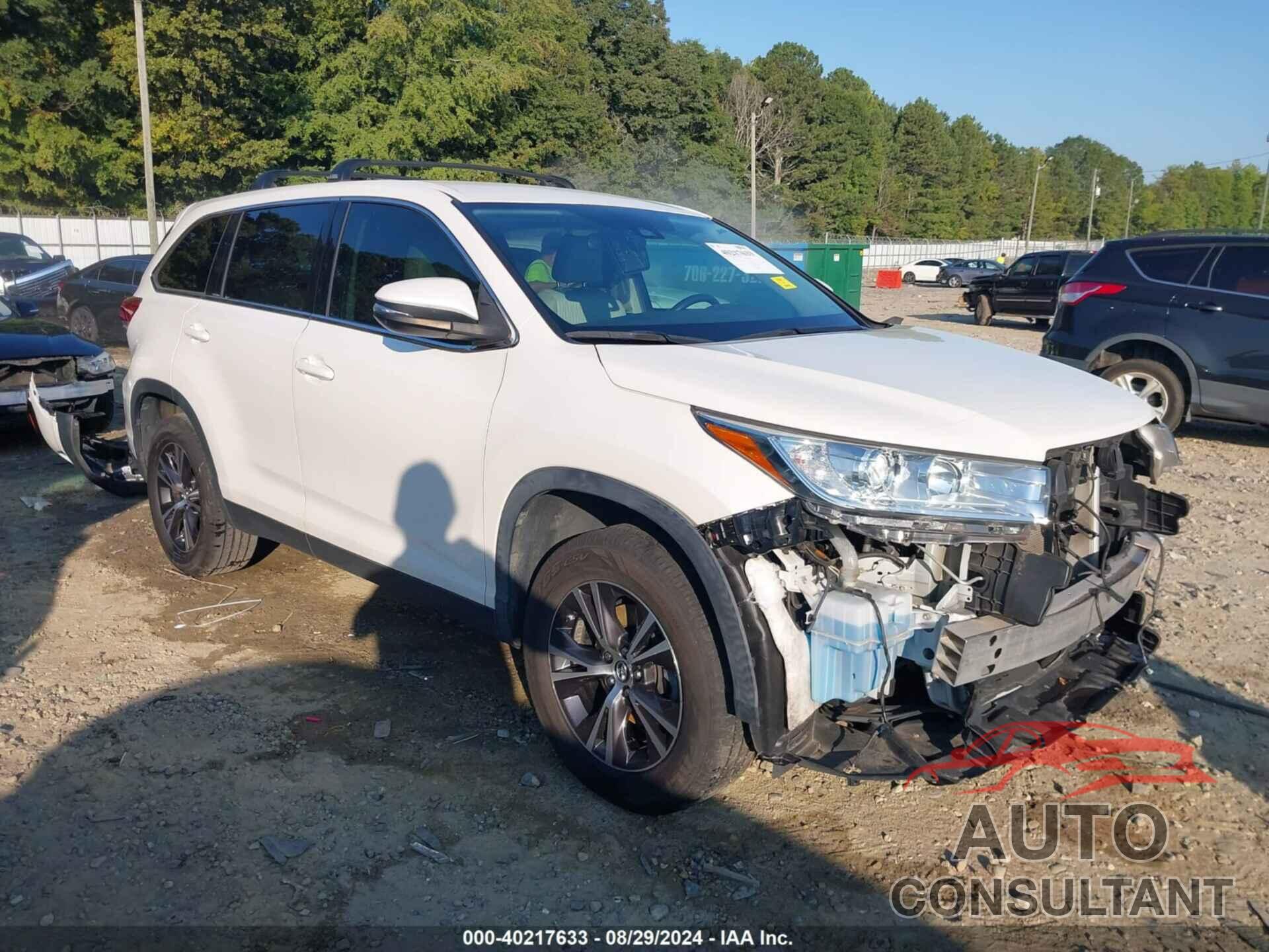 TOYOTA HIGHLANDER 2019 - 5TDZZRFH5KS348391