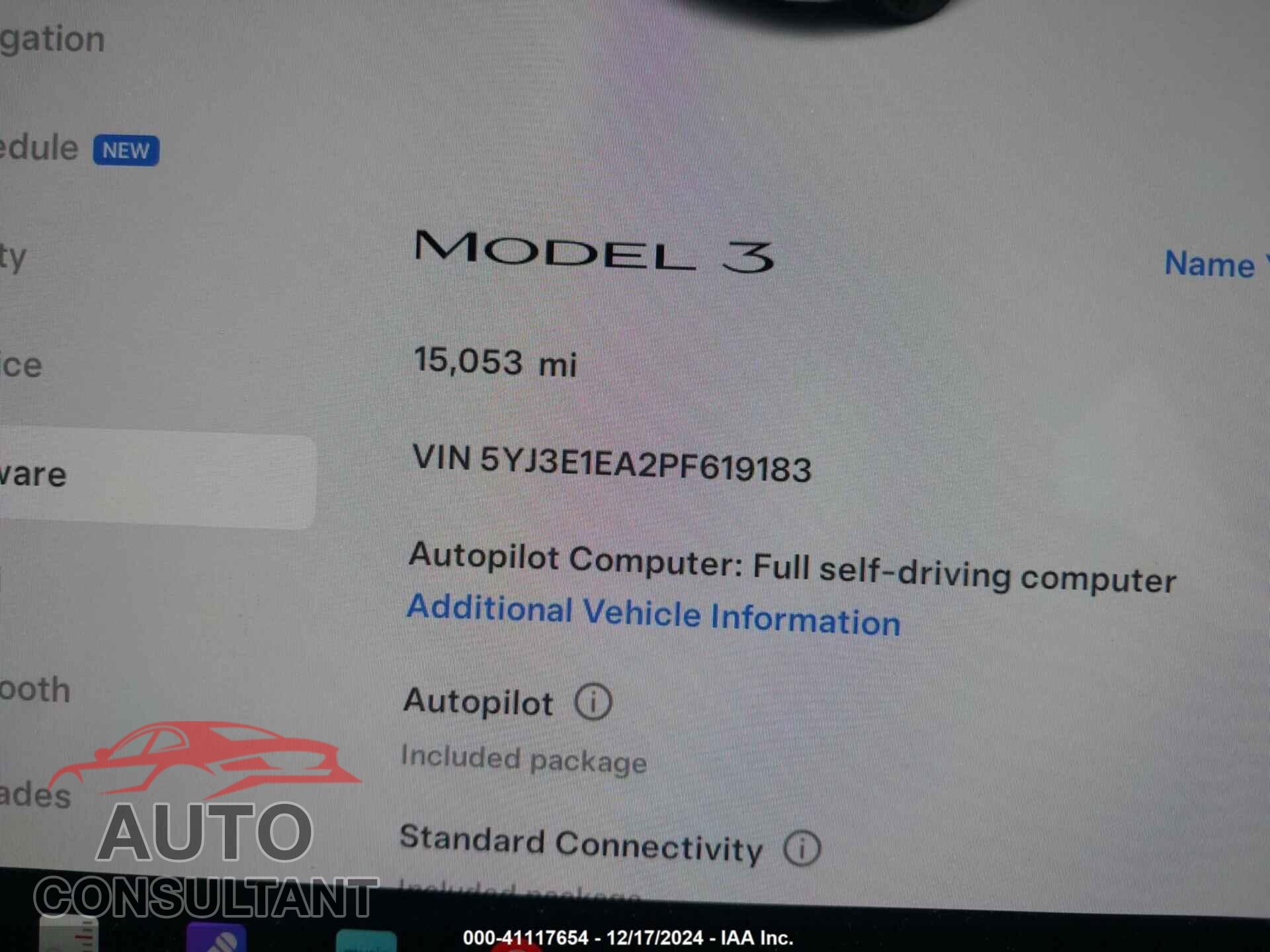 TESLA MODEL 3 2023 - 5YJ3E1EA2PF619183