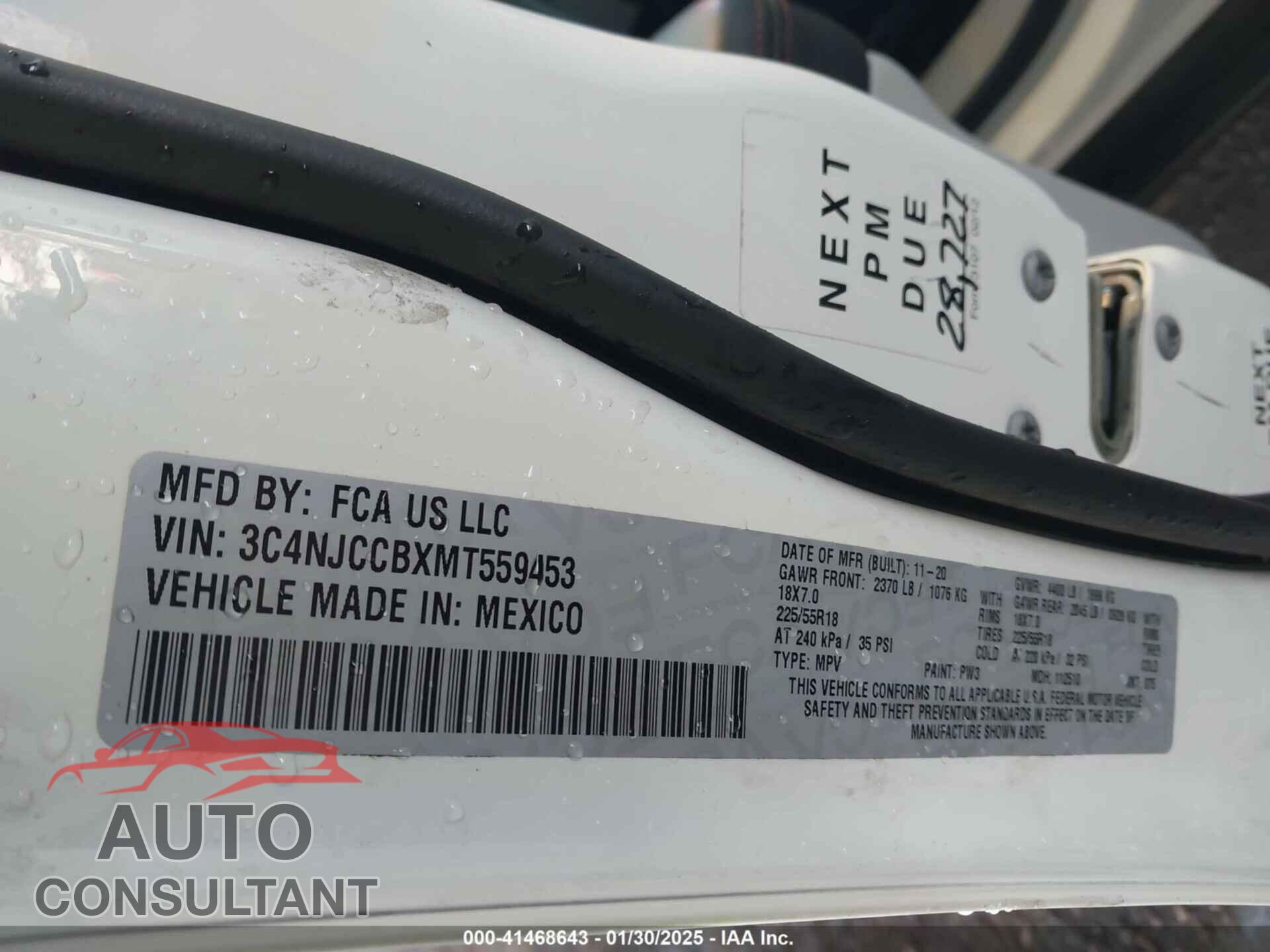 JEEP COMPASS 2021 - 3C4NJCCBXMT559453