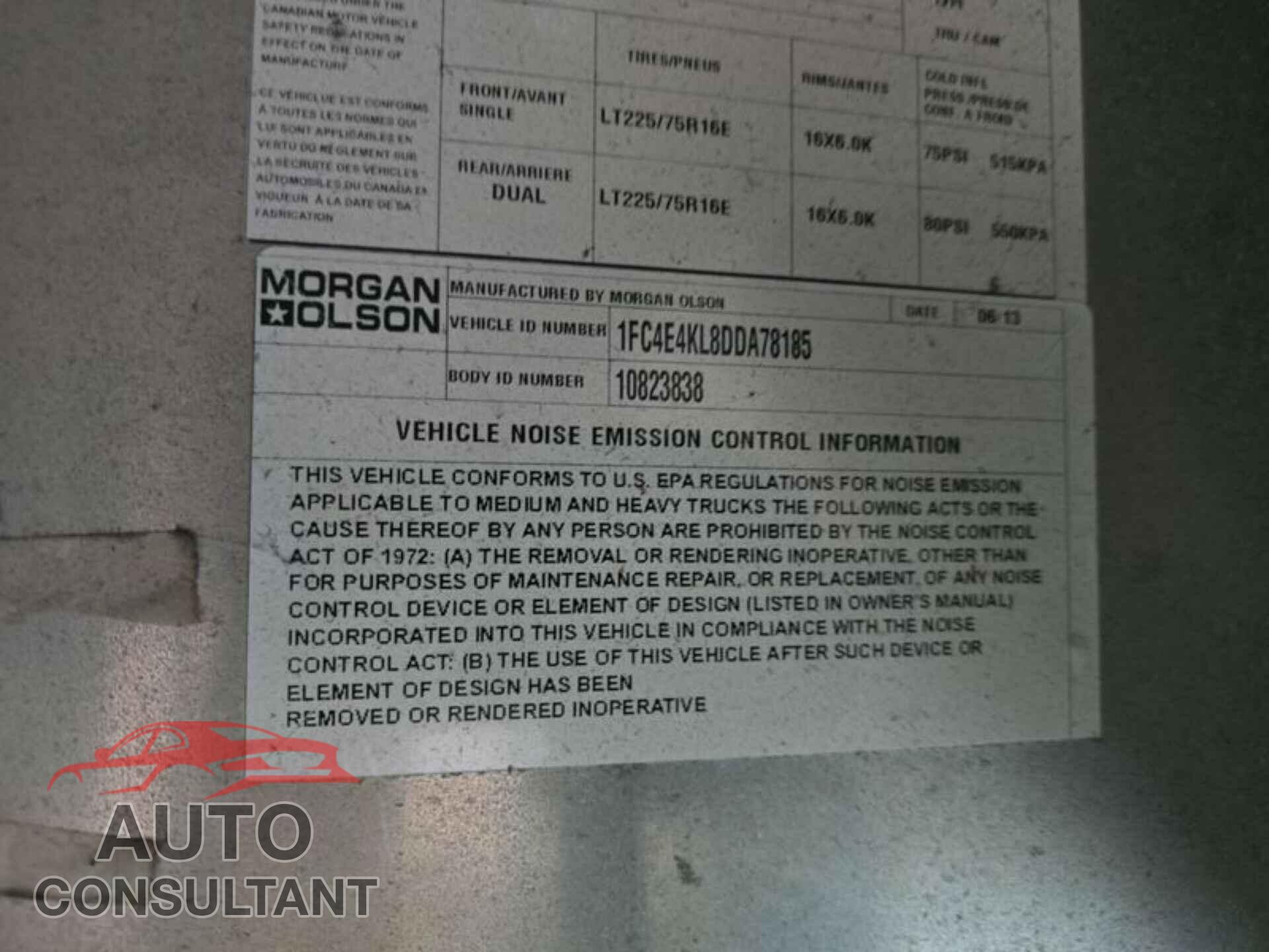 FORD E-450 STRIPPED 2013 - 1FC4E4KL8DDA78185