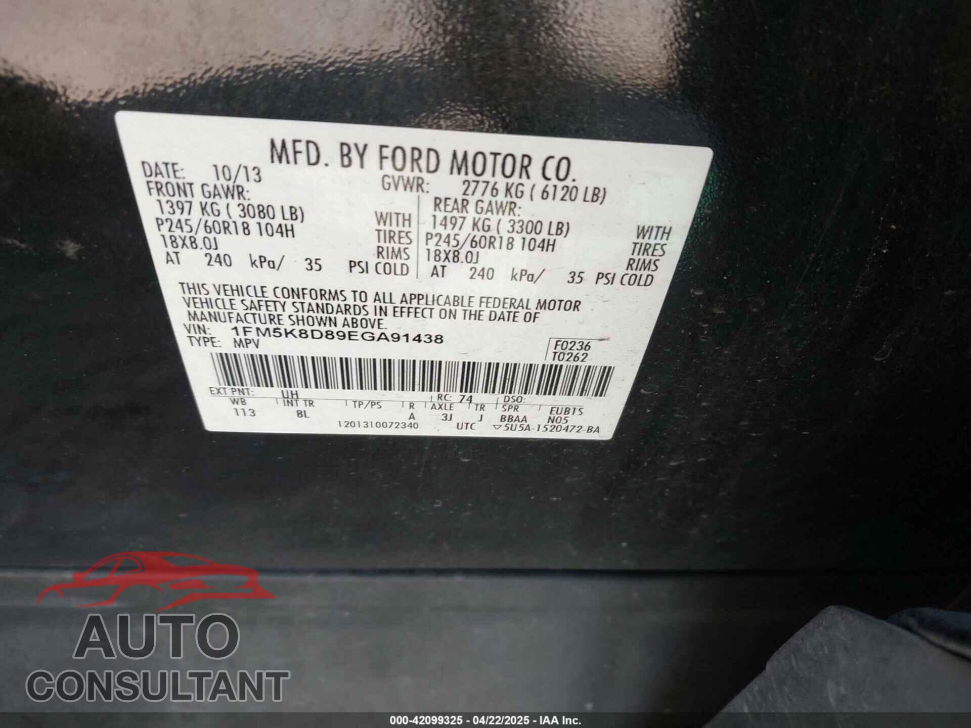 FORD EXPLORER 2014 - 1FM5K8D89EGA91438