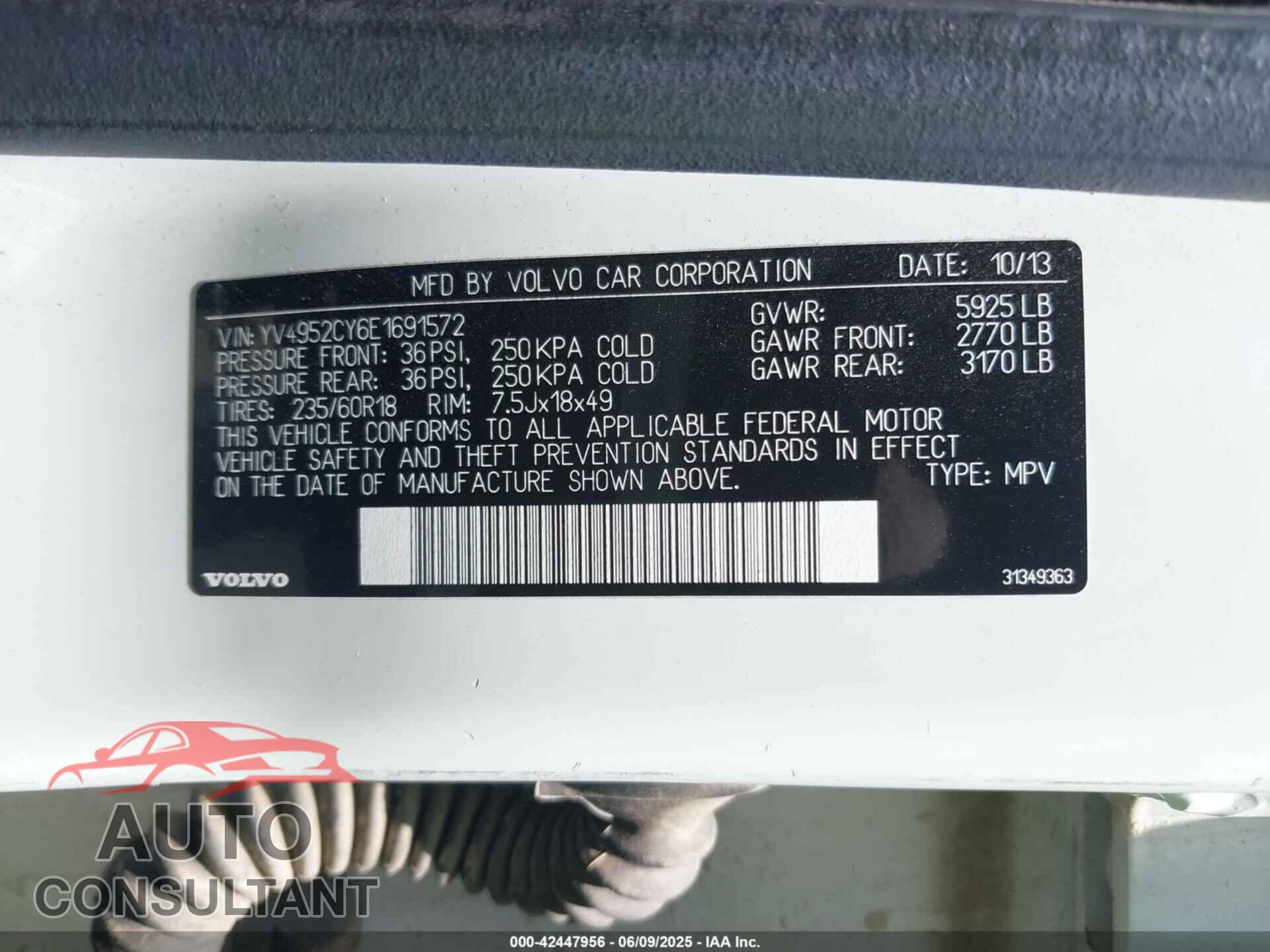 VOLVO XC90 2014 - YV4952CY6E1691572