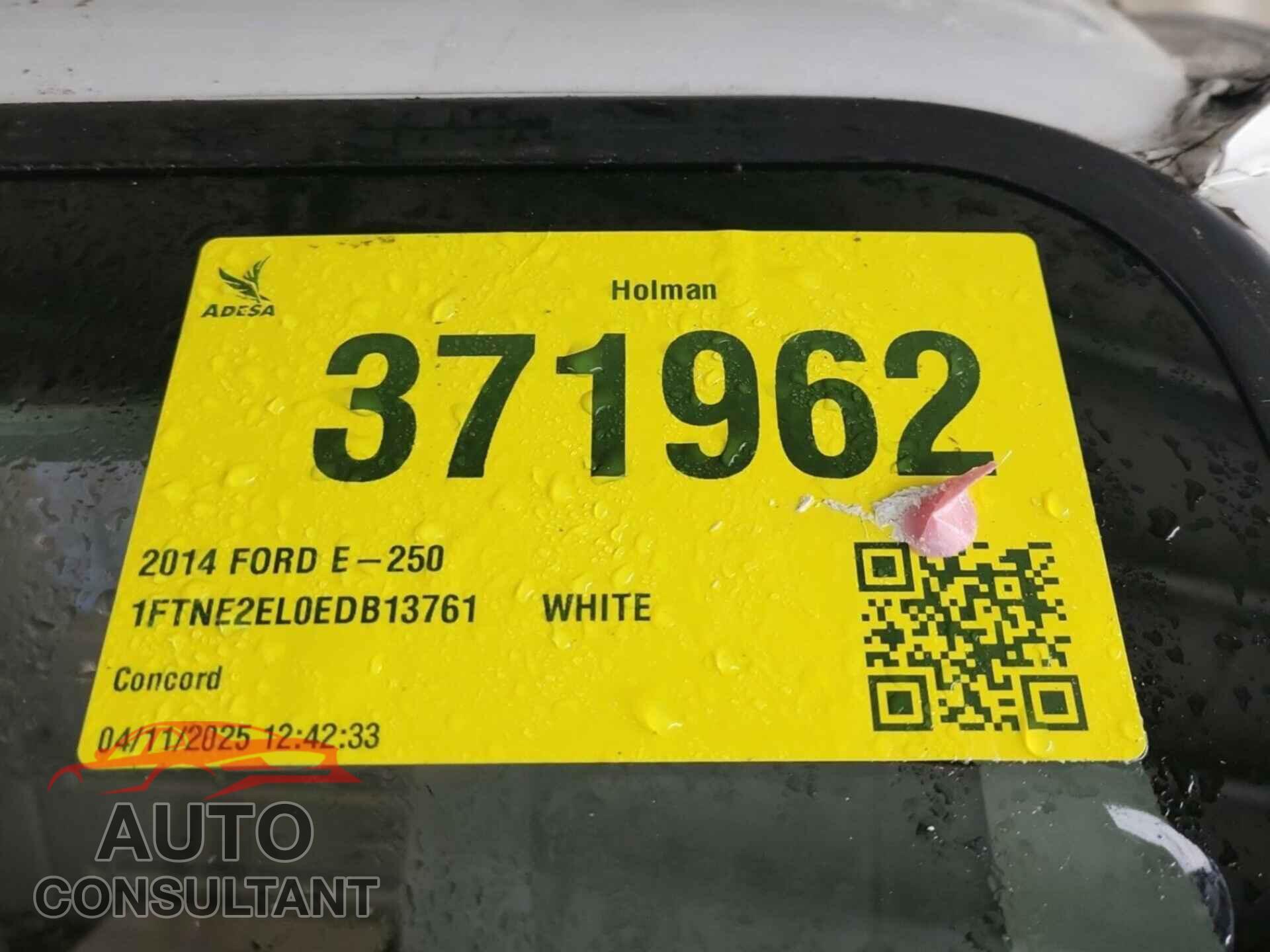 FORD ECONOLINE 2014 - 1FTNE2EL0EDB13761