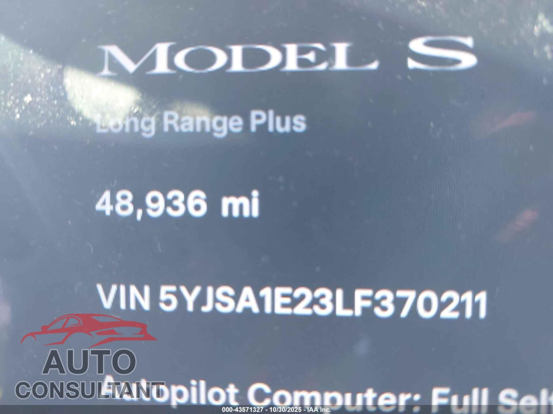 TESLA MODEL S 2020 - 5YJSA1E23LF370211