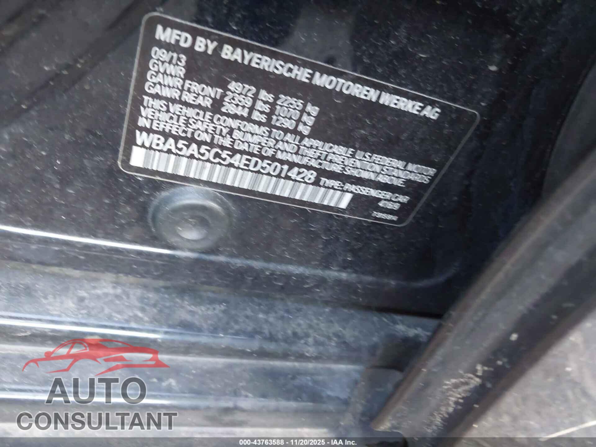 BMW 528I 2014 - WBA5A5C54ED501428