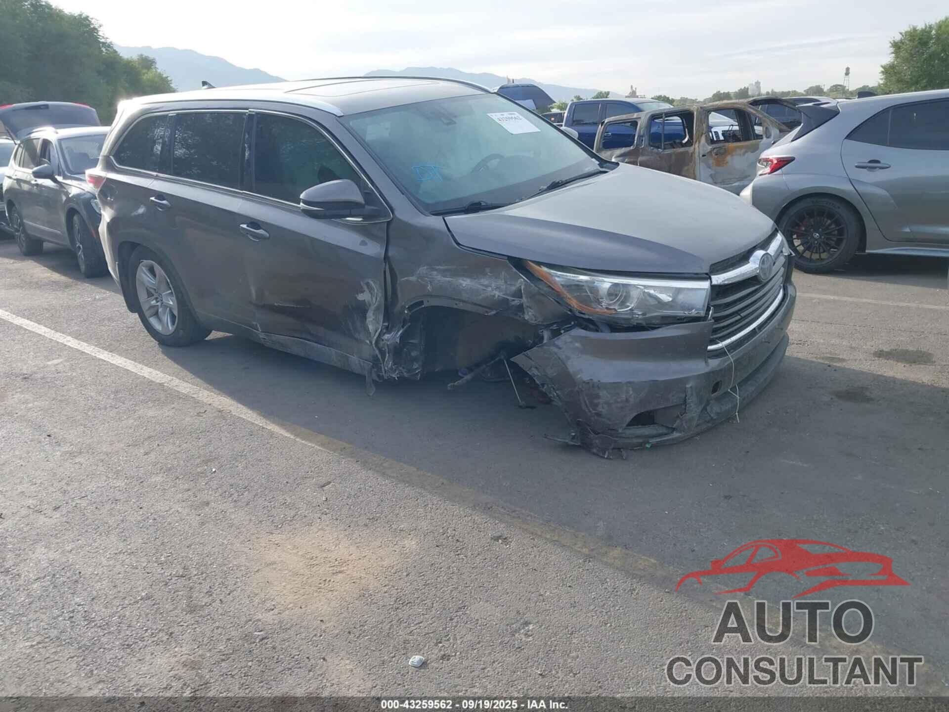 TOYOTA HIGHLANDER 2016 - 5TDDKRFHXGS321094