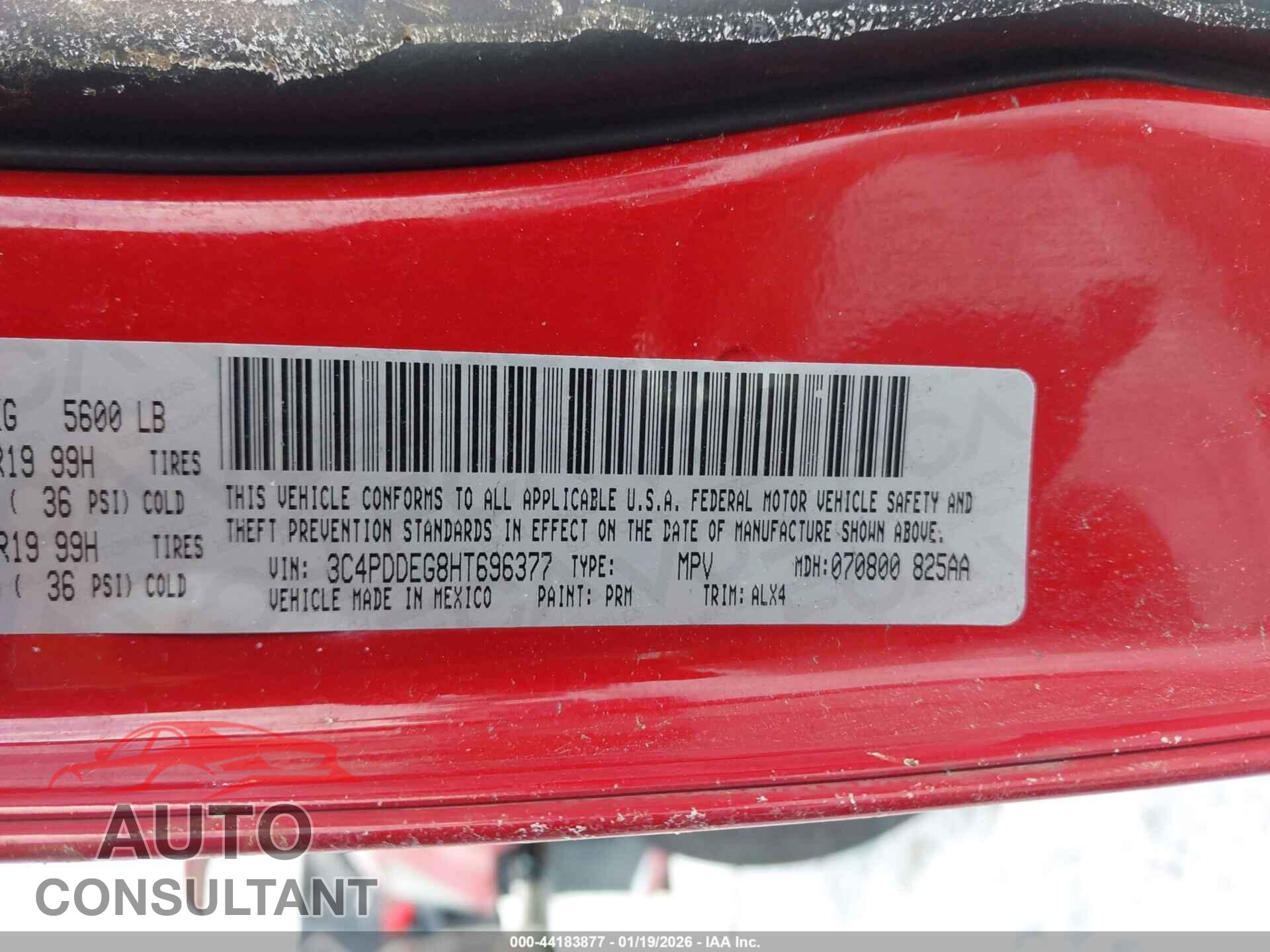 DODGE JOURNEY 2017 - 3C4PDDEG8HT696377