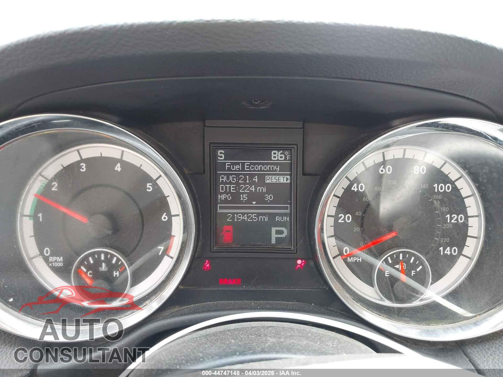 DODGE DURANGO 2012 - 1C4RDJFGXCC361387