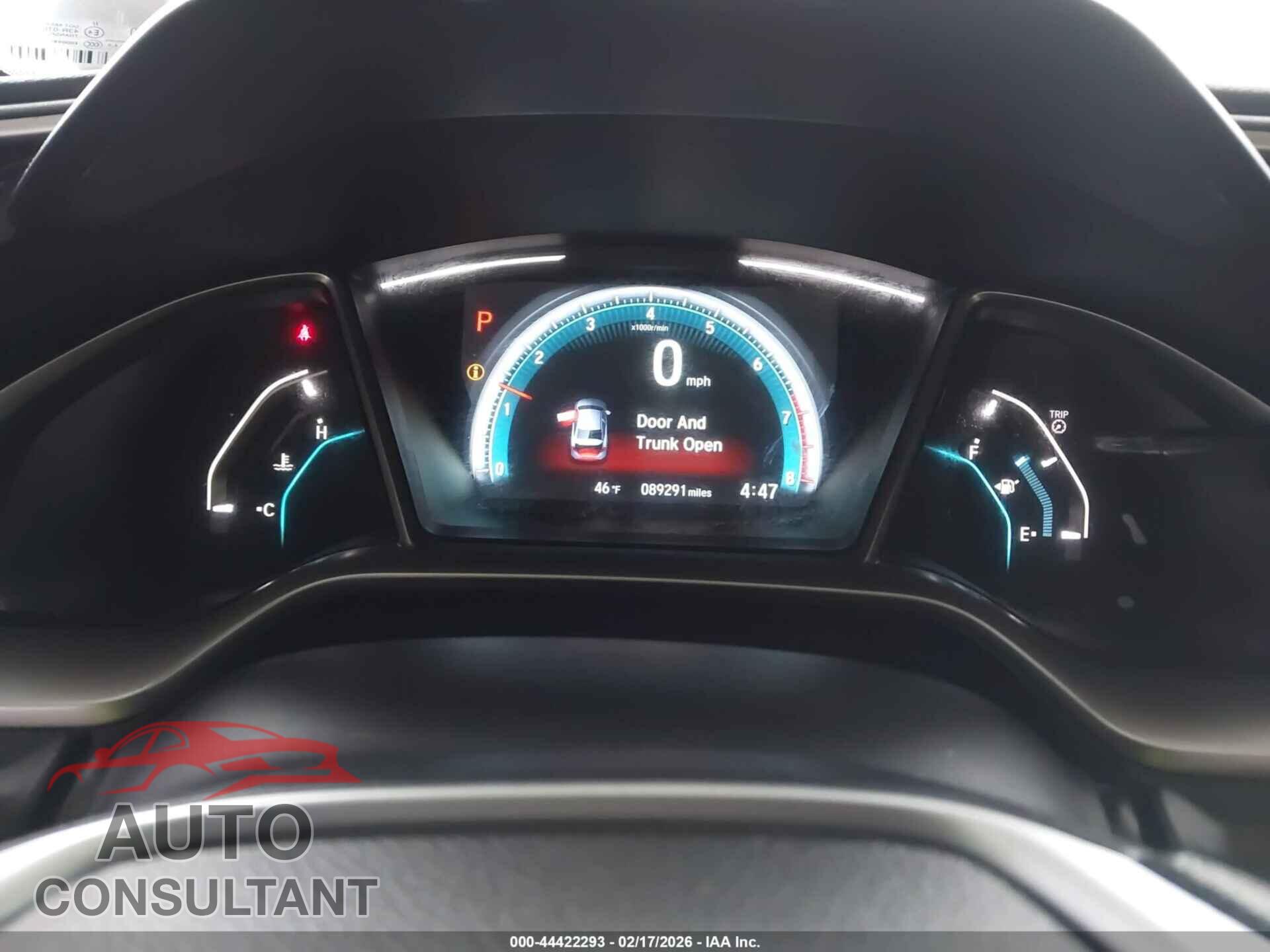 HONDA CIVIC 2017 - 19XFC2F76HE218688