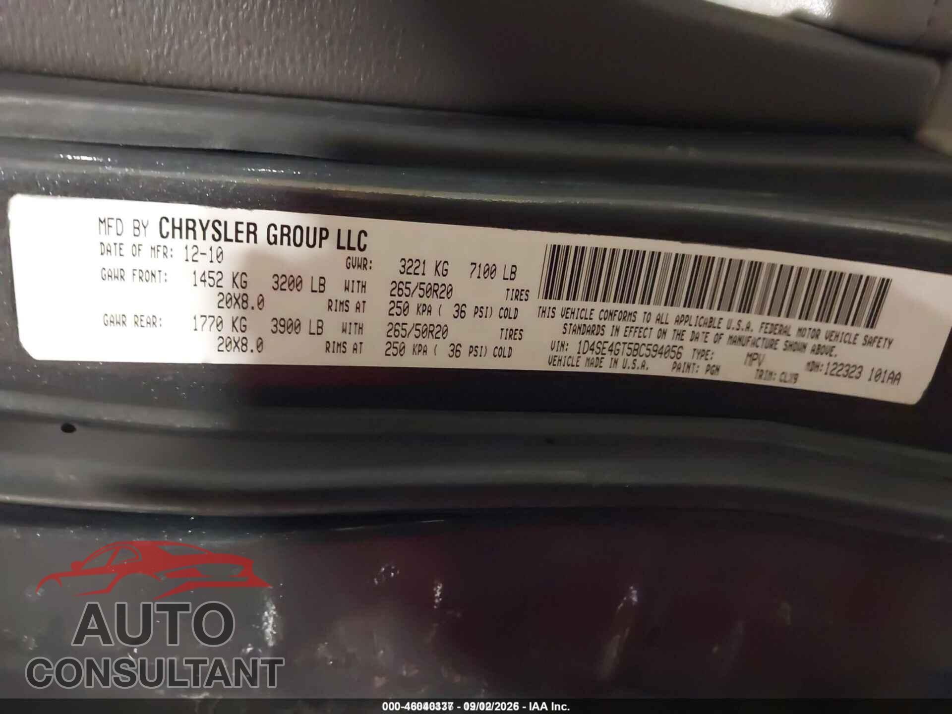 DODGE DURANGO 2013 - 1C4RDJAG4DC674444