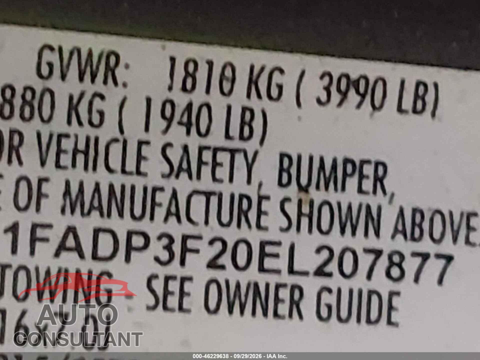 FORD FOCUS 2014 - 1FADP3F20EL207877