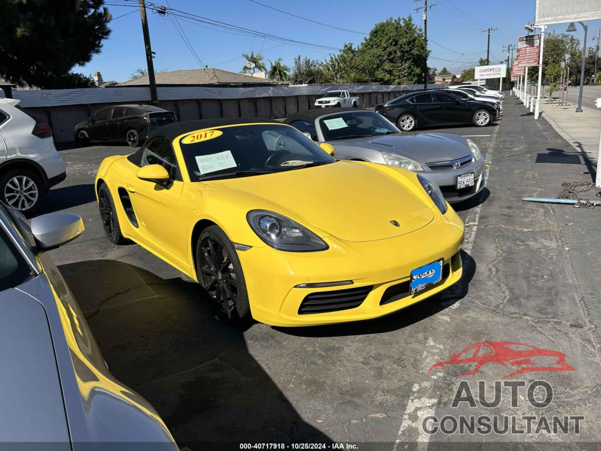 PORSCHE 718 BOXSTER 2017 - WP0CA2A82HS221688