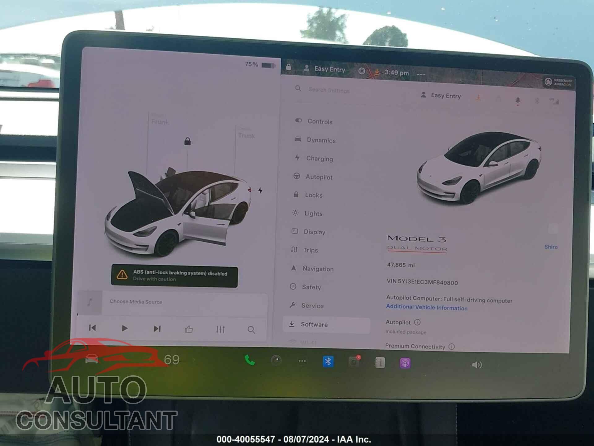 TESLA MODEL 3 2021 - 5YJ3E1EC3MF849800