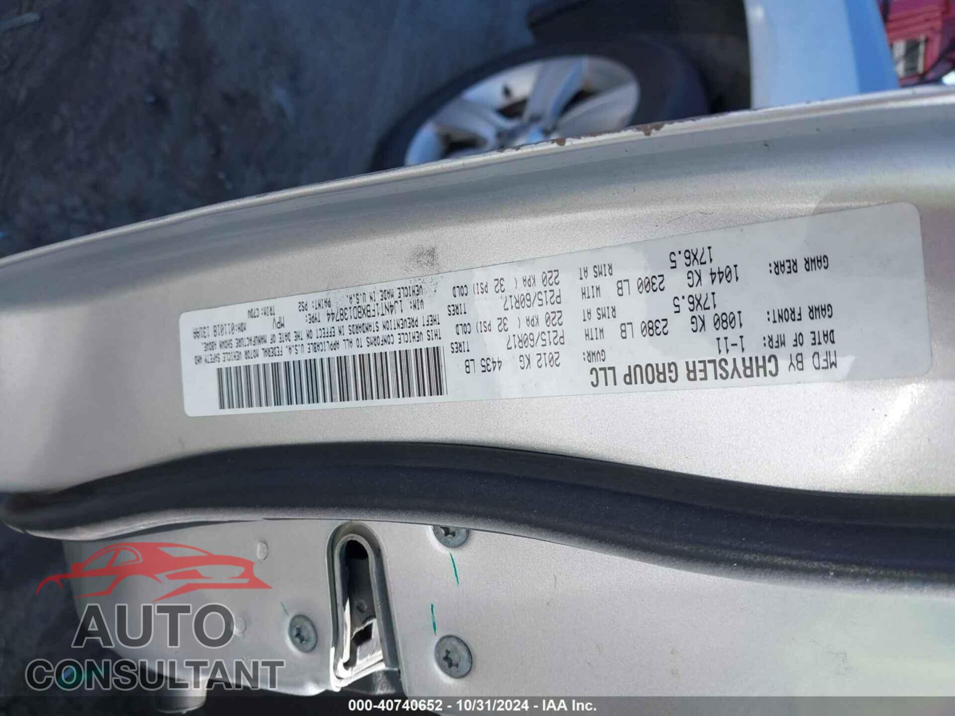 JEEP COMPASS 2011 - 1J4NT1FBXBD138744