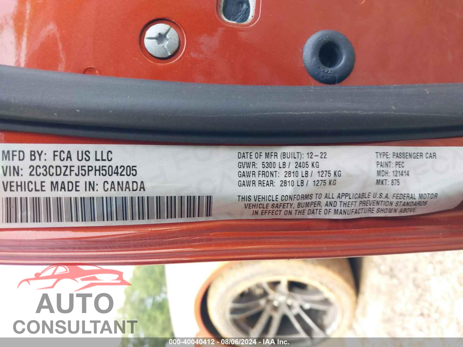 DODGE CHALLENGER 2023 - 2C3CDZFJ5PH504205