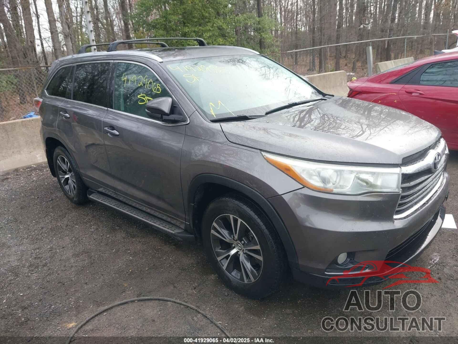 TOYOTA HIGHLANDER 2016 - 5TDKKRFH1GS142501