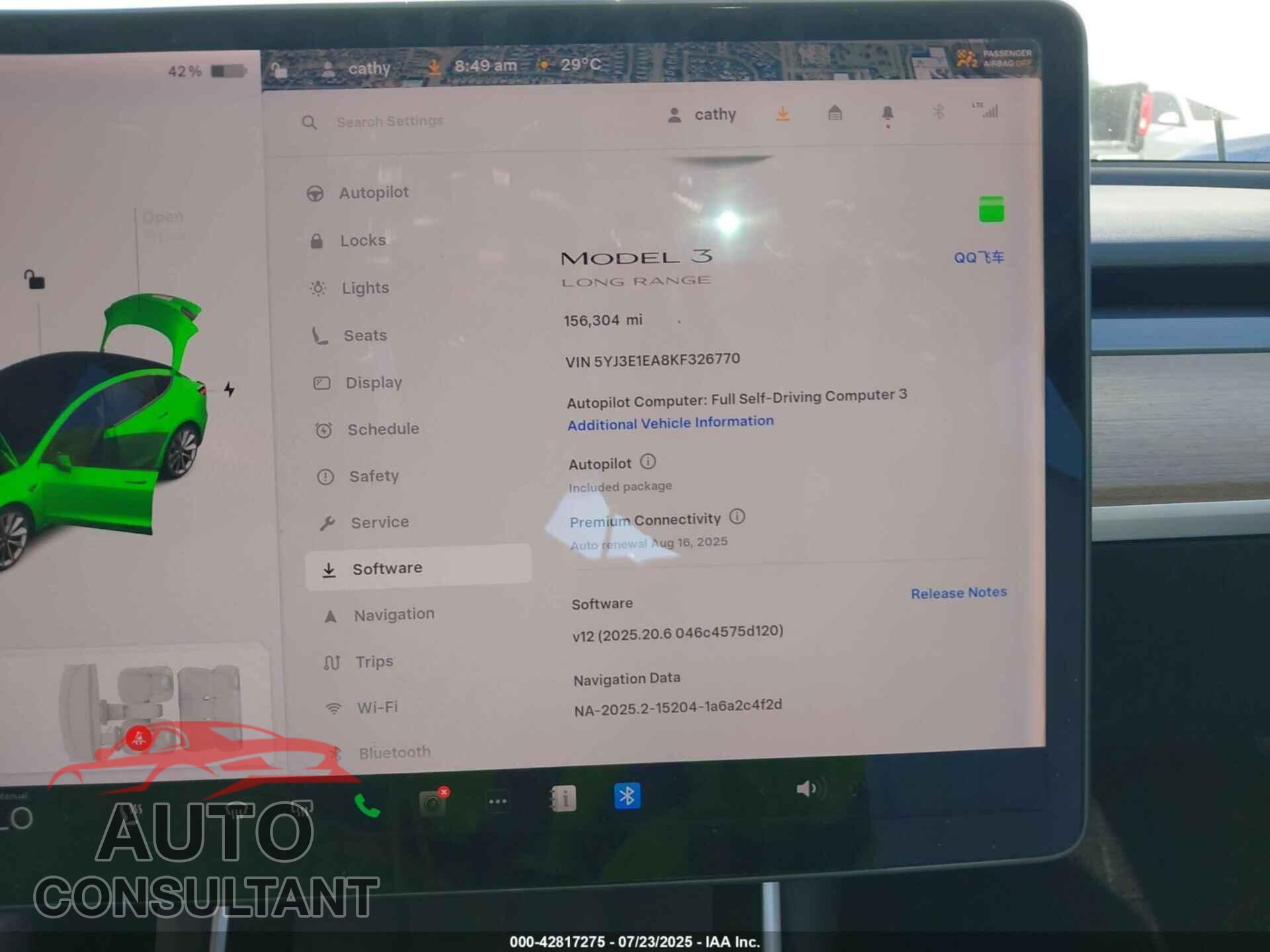 TESLA MODEL 3 2019 - 5YJ3E1EA8KF326770