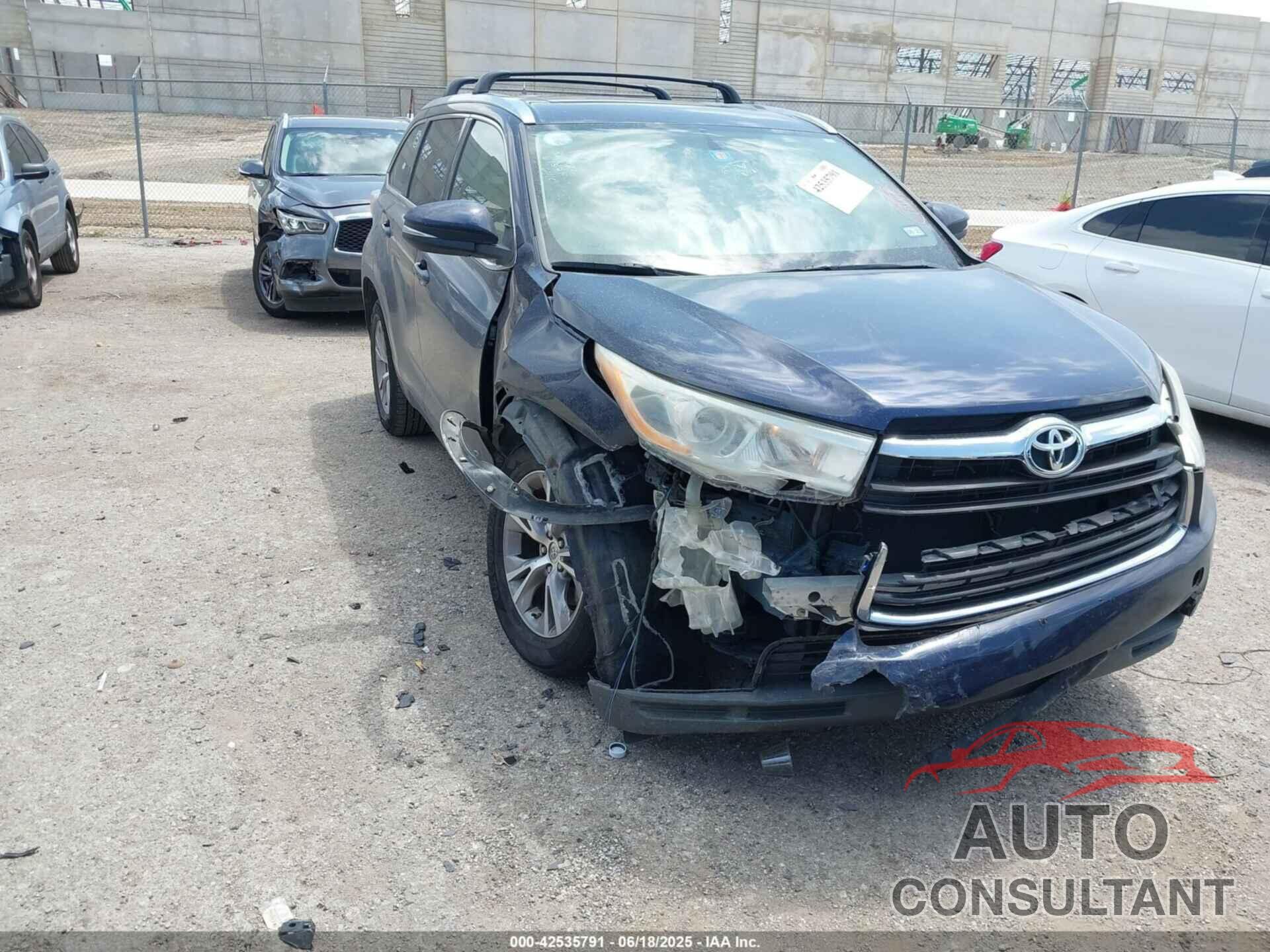 TOYOTA HIGHLANDER 2014 - 5TDKKRFH3ES021725