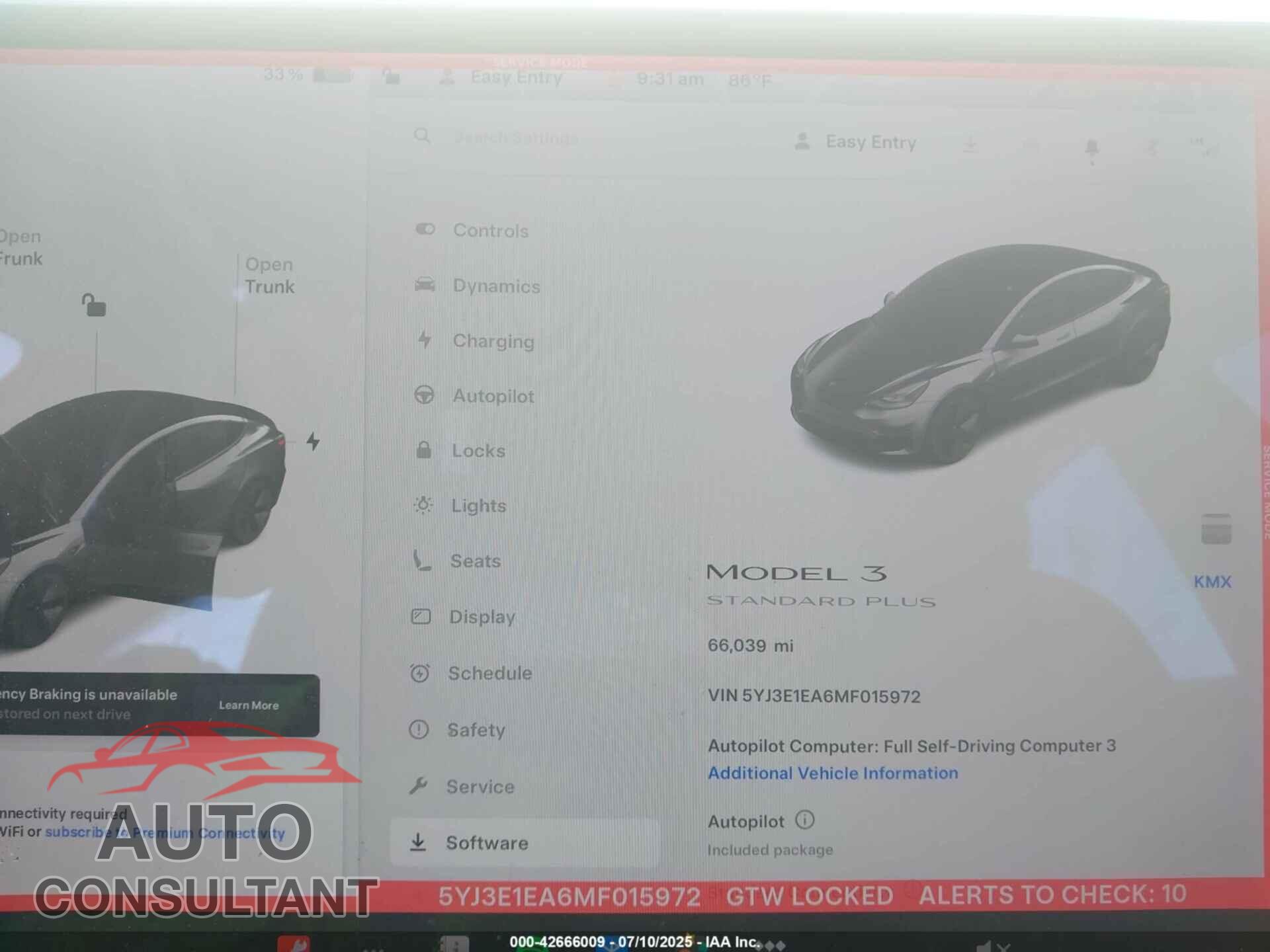 TESLA MODEL 3 2021 - 5YJ3E1EA6MF015972