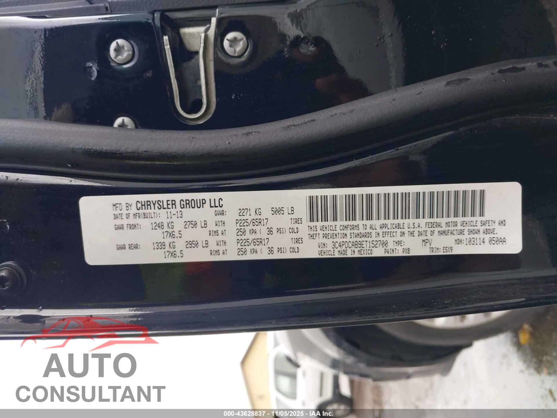 DODGE JOURNEY 2014 - 3C4PDCAB9ET152700
