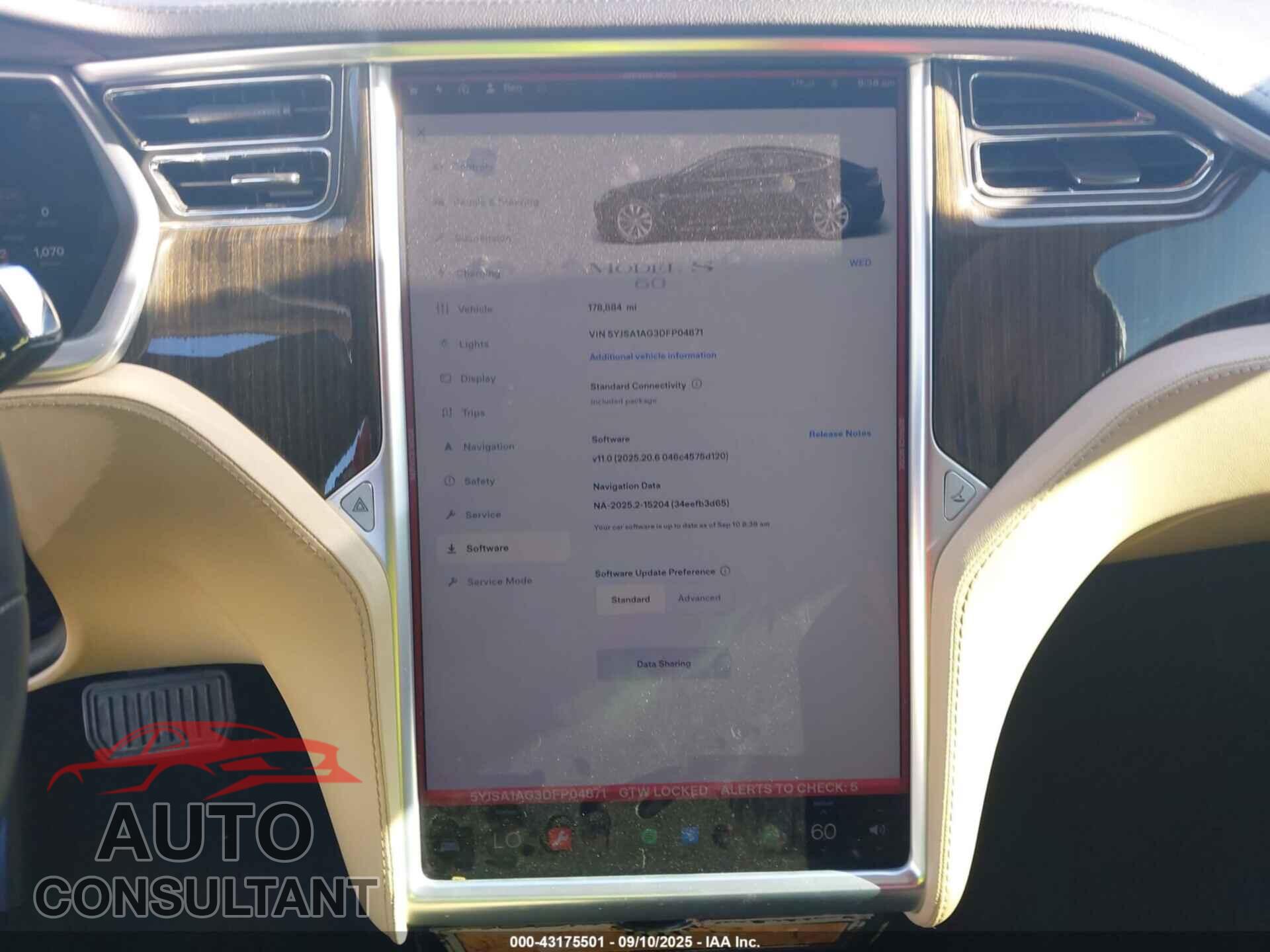 TESLA MODEL S 2013 - 5YJSA1AG3DFP04871