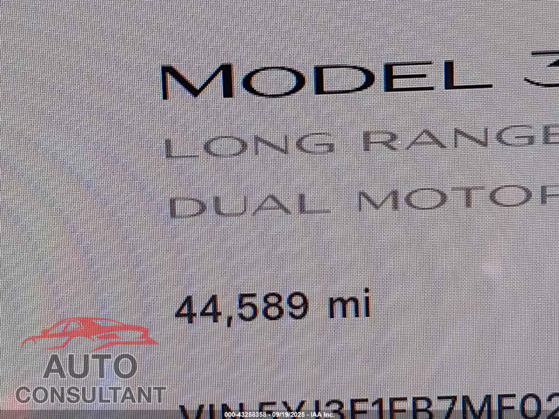 TESLA MODEL 3 2021 - 5YJ3E1EB7MF020011