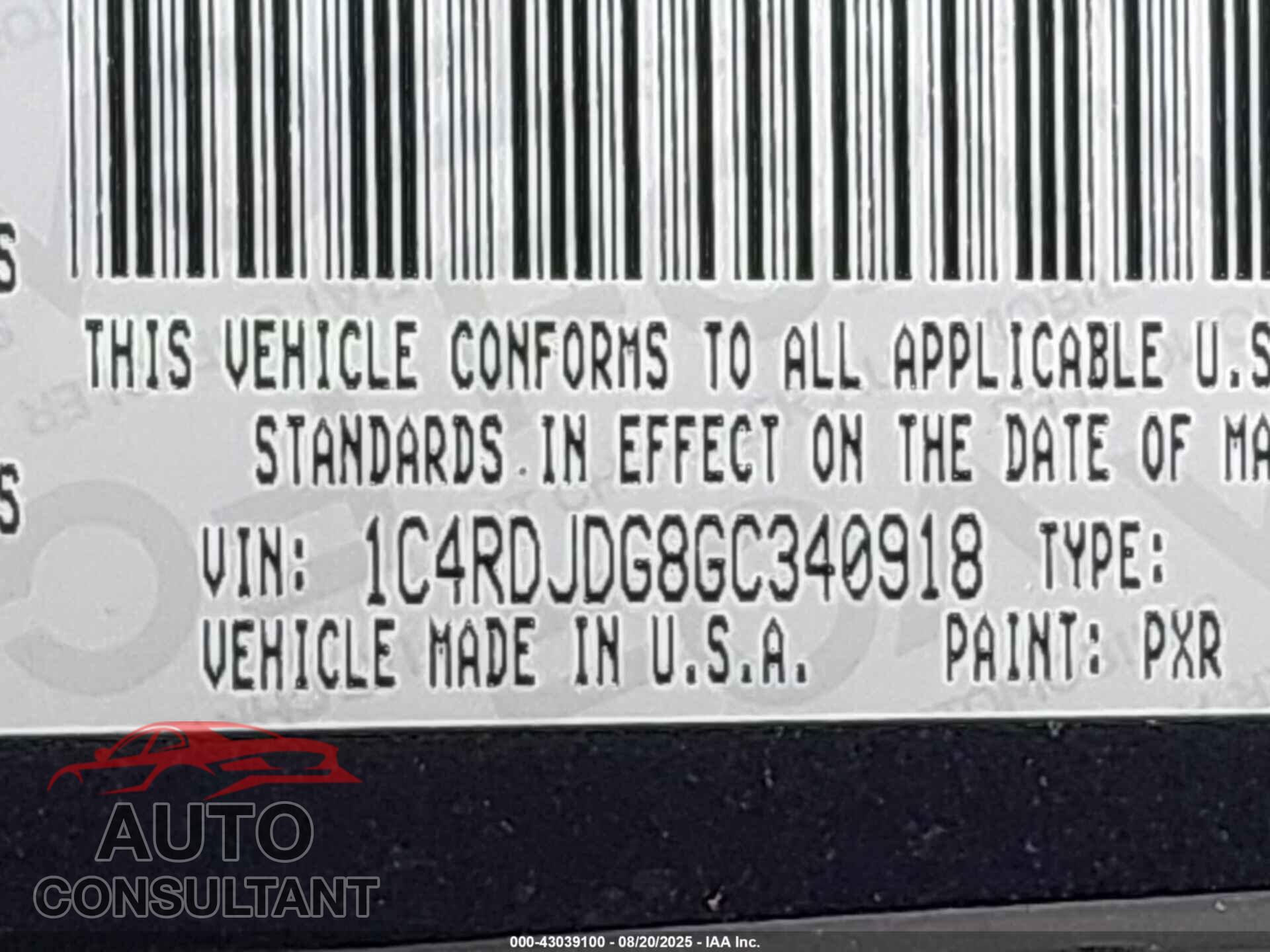DODGE DURANGO 2016 - 1C4RDJDG8GC340918