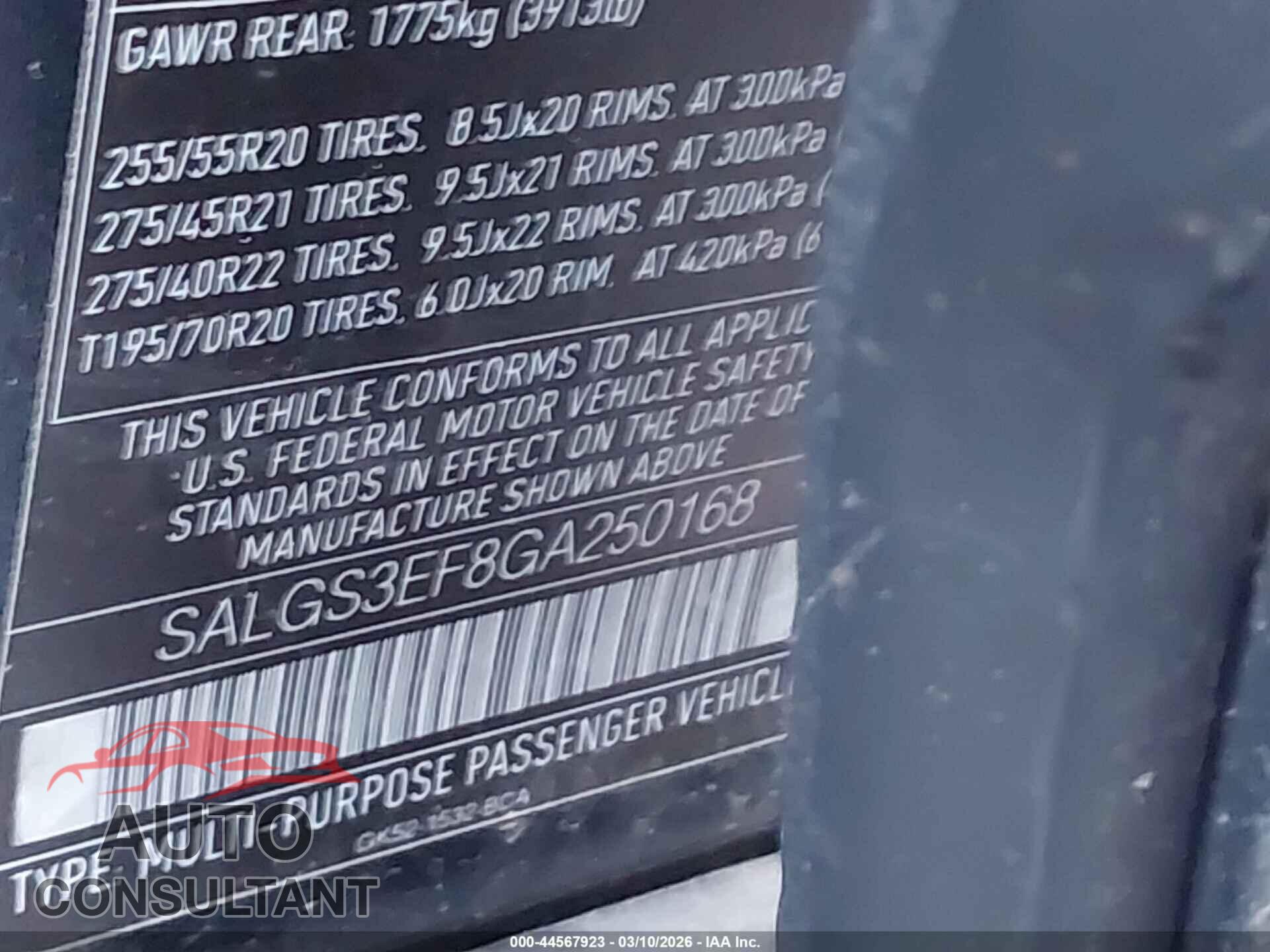 LAND ROVER RANGE ROVER 2016 - SALGS3EF8GA250168