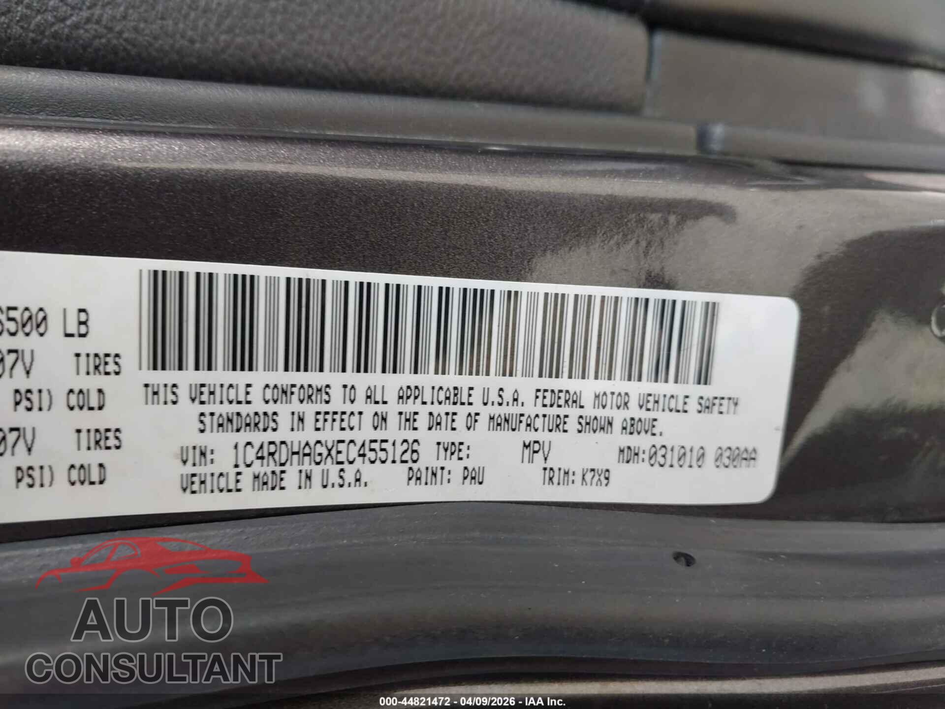 DODGE DURANGO 2014 - 1C4RDHAGXEC455126