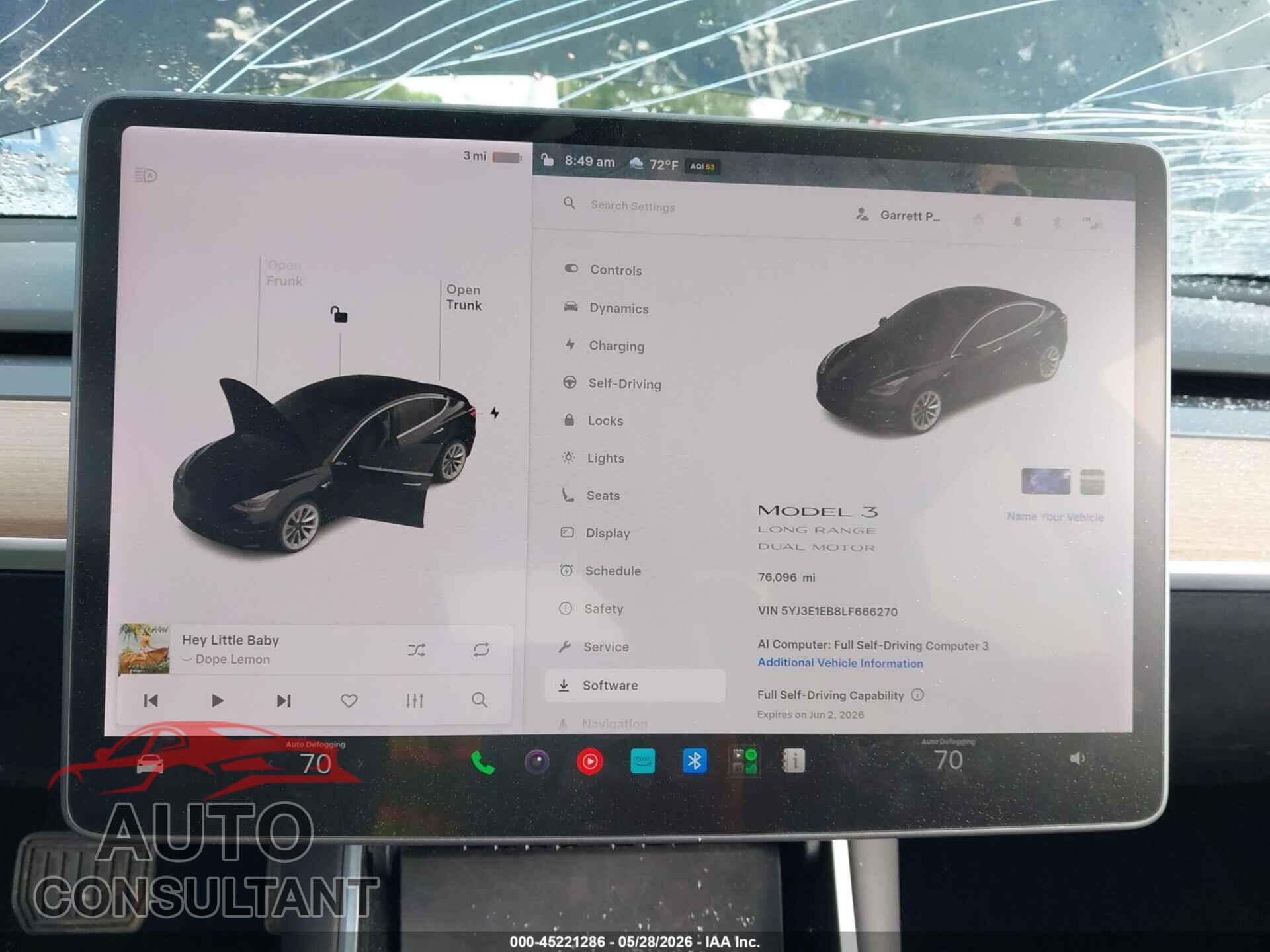 TESLA MODEL 3 2020 - 5YJ3E1EB8LF666270