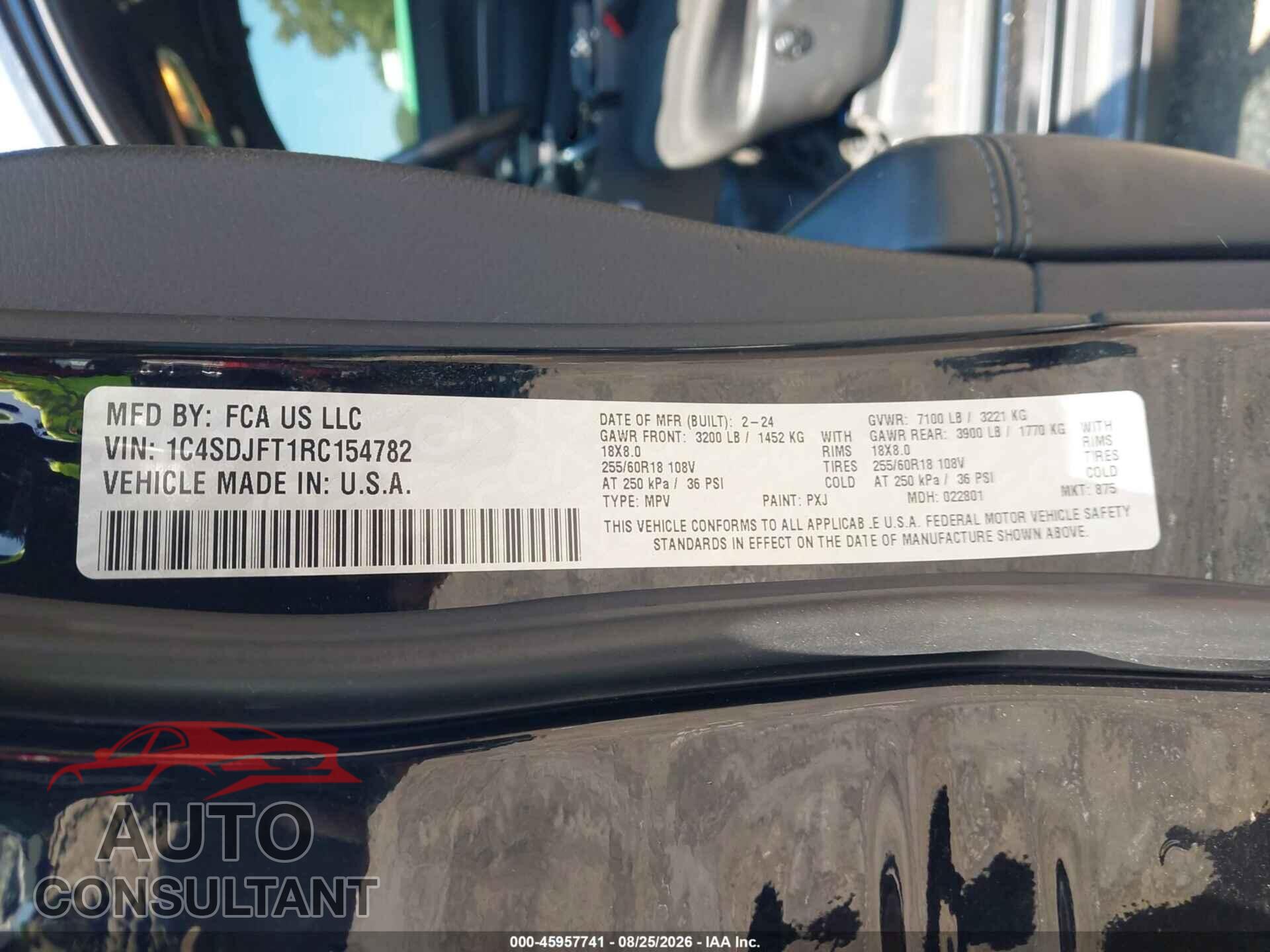 DODGE DURANGO 2024 - 1C4SDJFT1RC154782