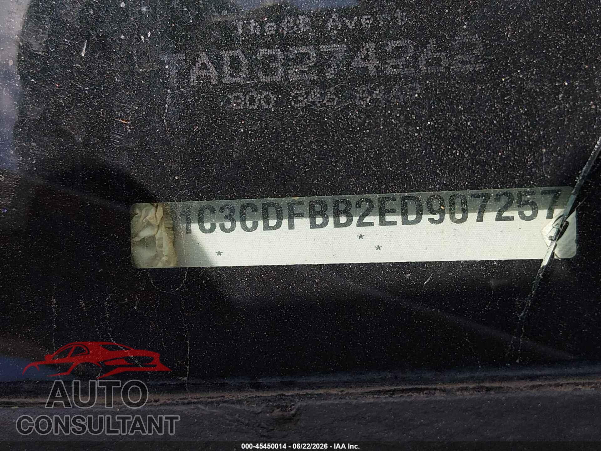DODGE DART 2014 - 1C3CDFBB2ED907257