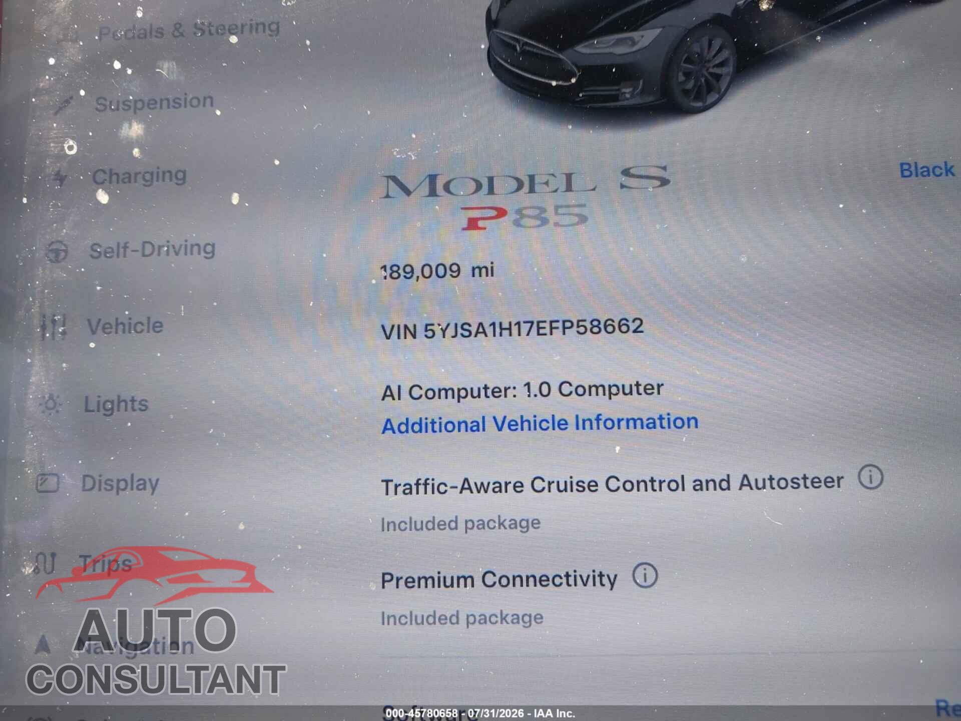 TESLA MODEL S 2014 - 5YJSA1H17EFP58662
