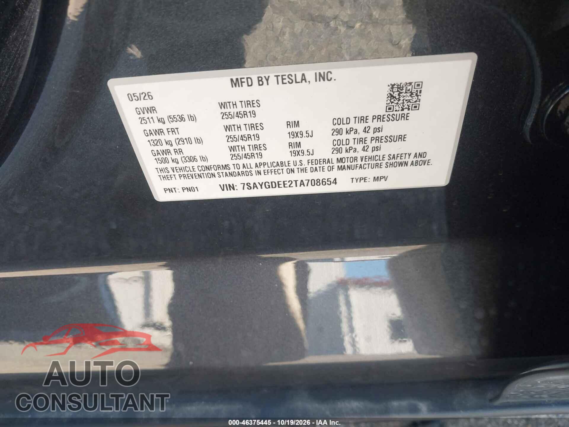 TESLA MODEL Y 2026 - 7SAYGDEE2TA708654