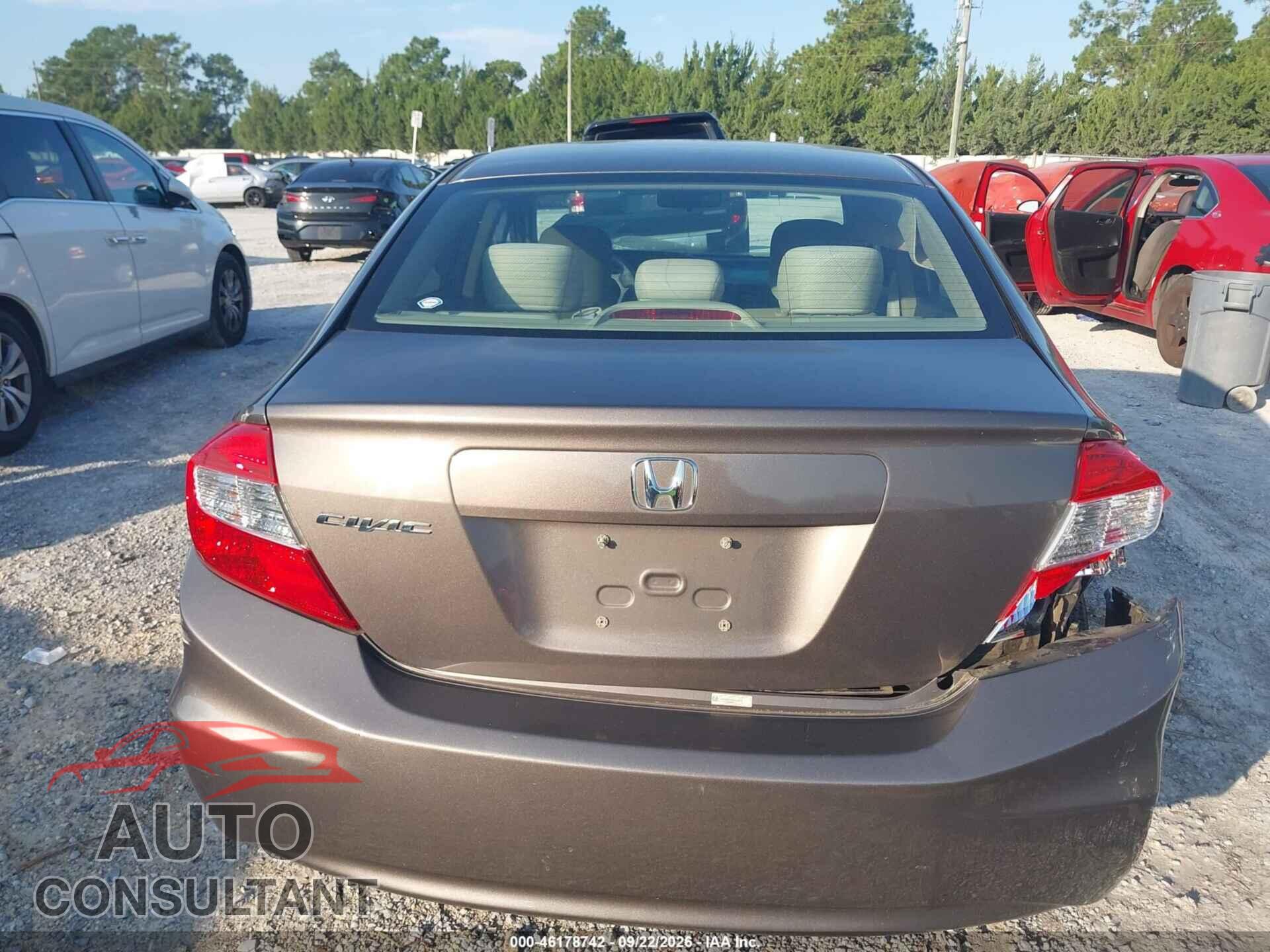 HONDA CIVIC 2012 - 19XFB2F53CE316510