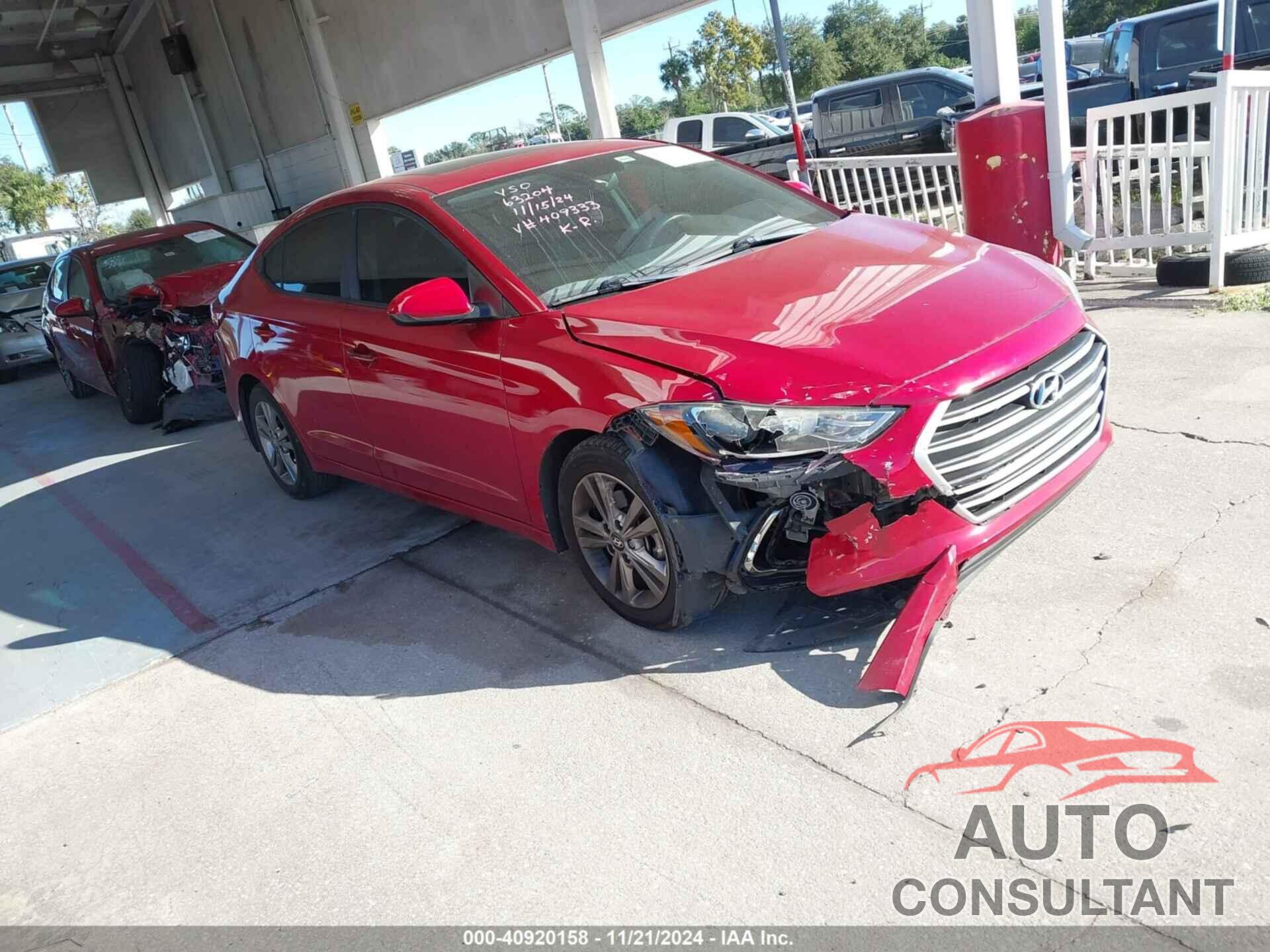 HYUNDAI ELANTRA 2017 - KMHD84LF8HU409333