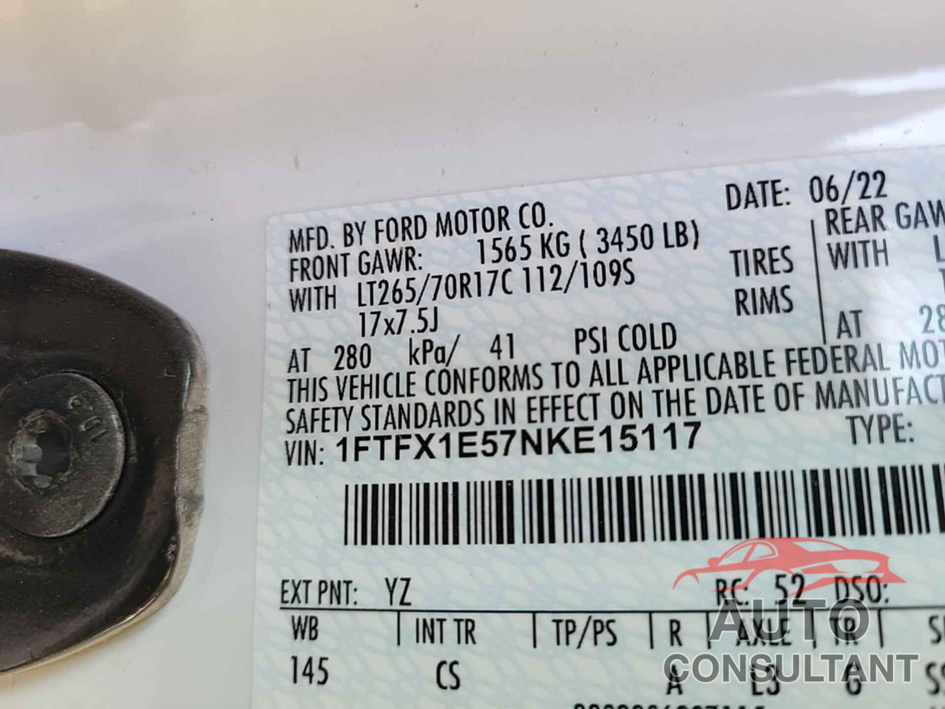 FORD F150 2022 - 1FTFX1E57NKE15117