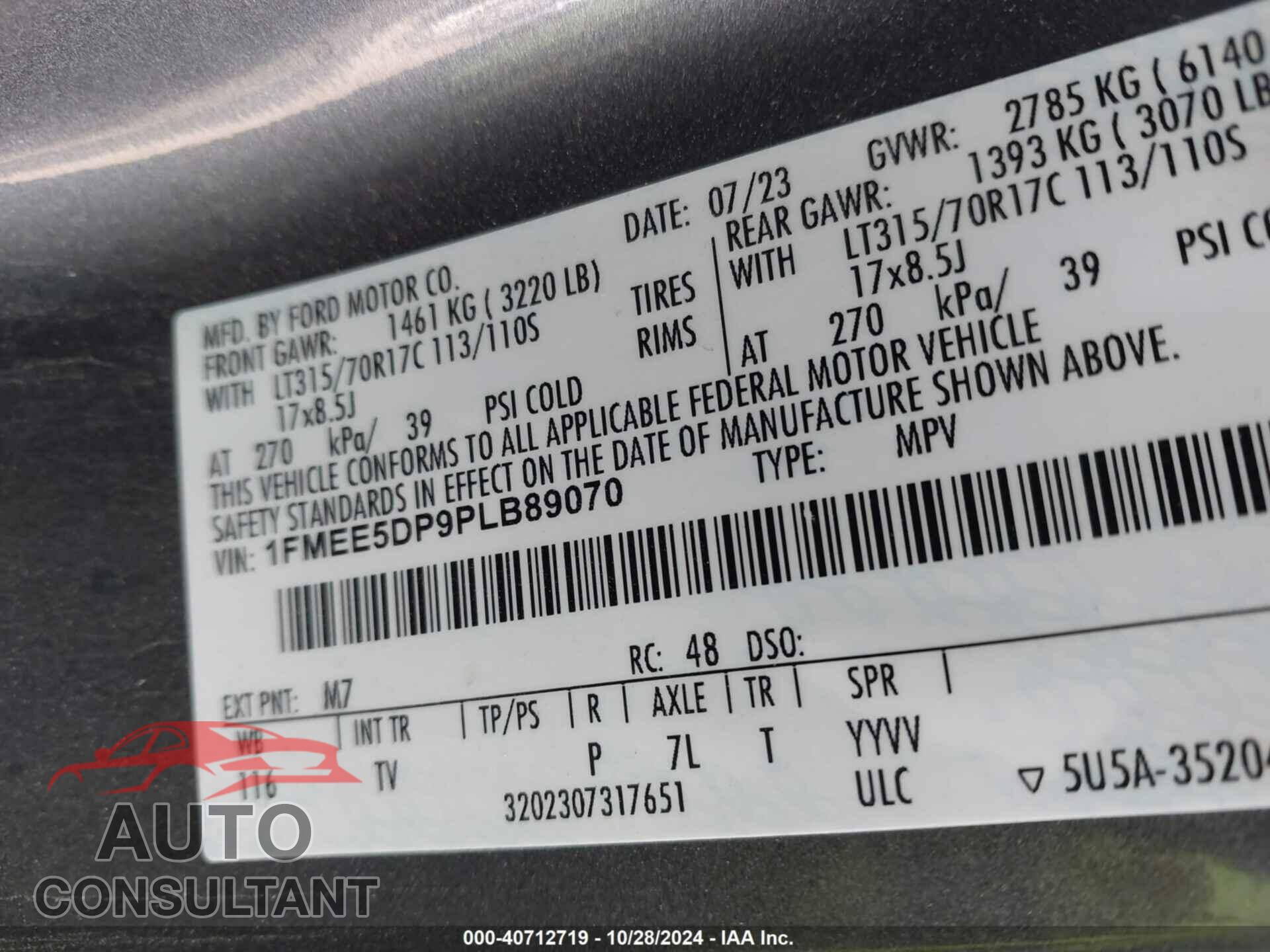 FORD BRONCO 2023 - 1FMEE5DP9PLB89070